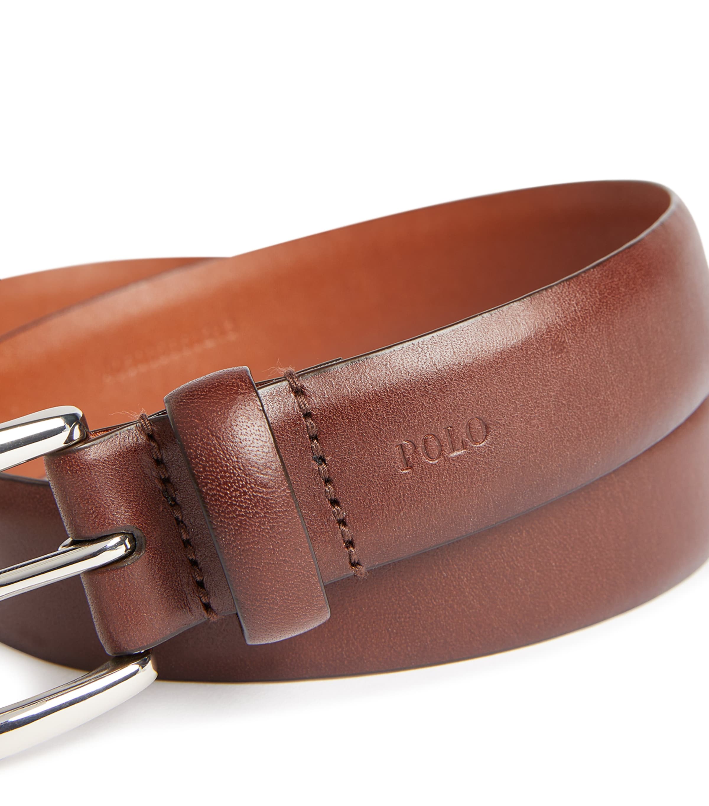 Leather Harness Dress Belt BROWN Image 8