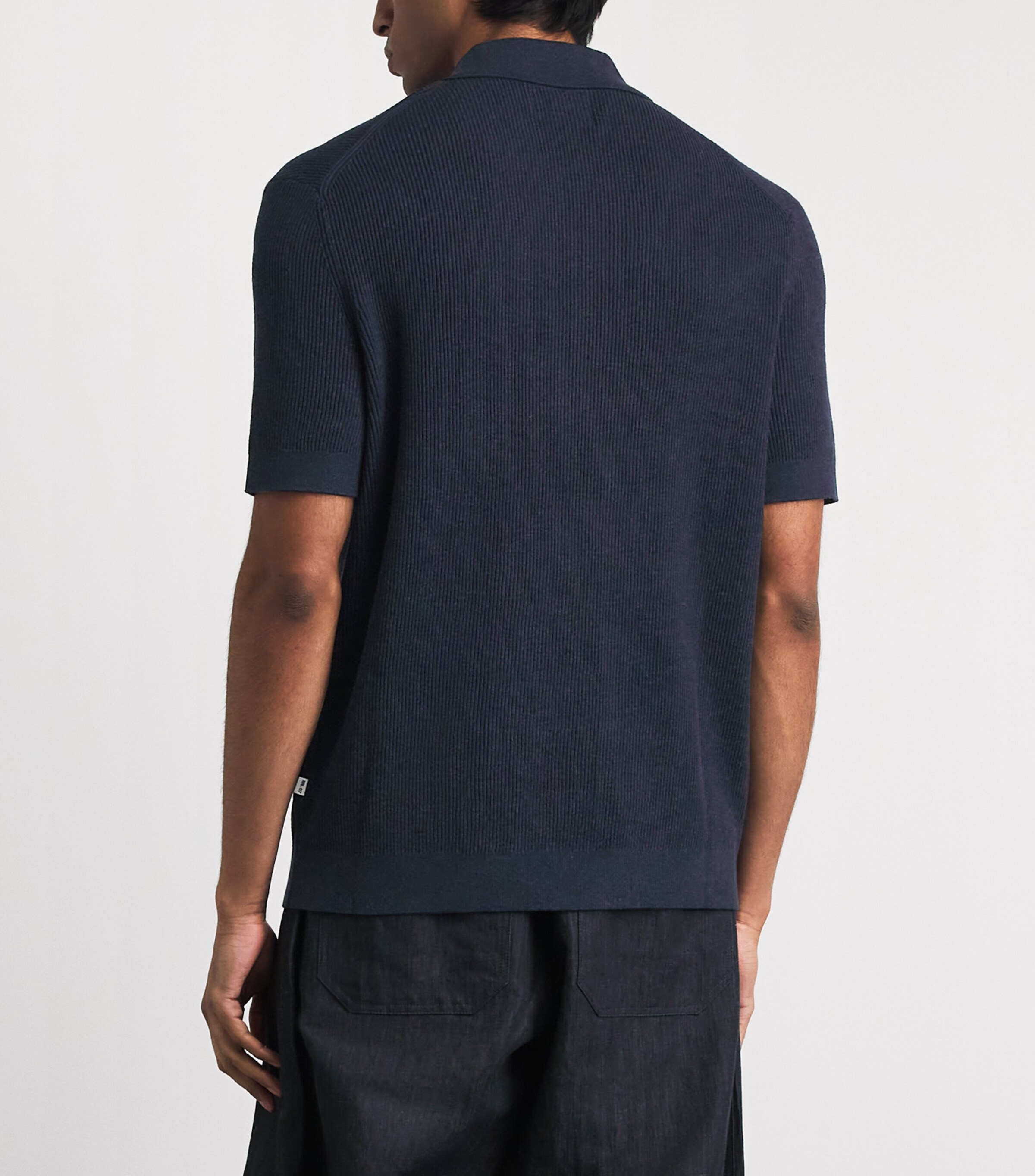Samsøe Samsøe Mens Cotton Zip-Up Saolli Polo Shirt Salutte Image 5