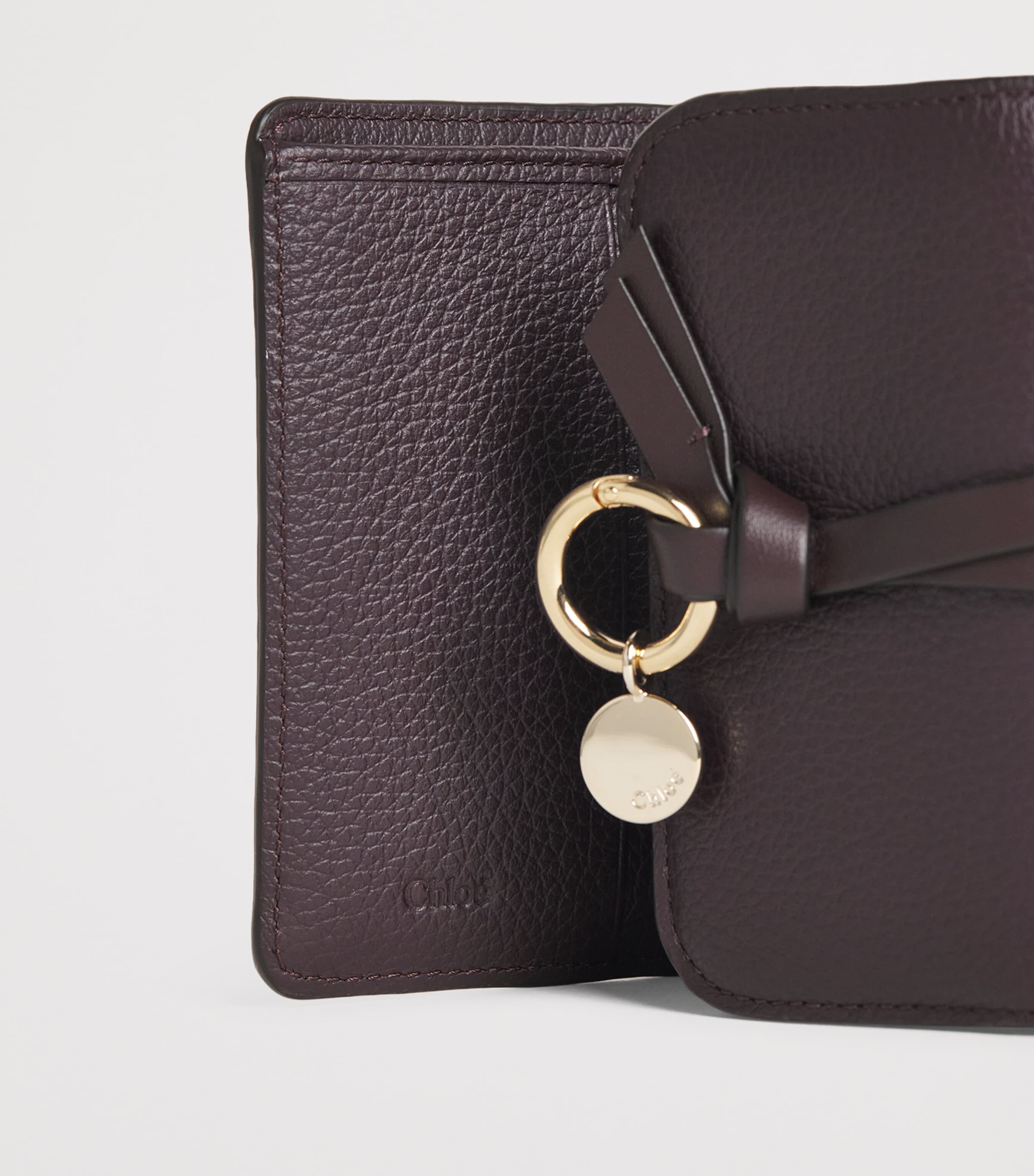 Chloé Small Leather Alphabet Trifold Wallet Perfect Plum Image 5