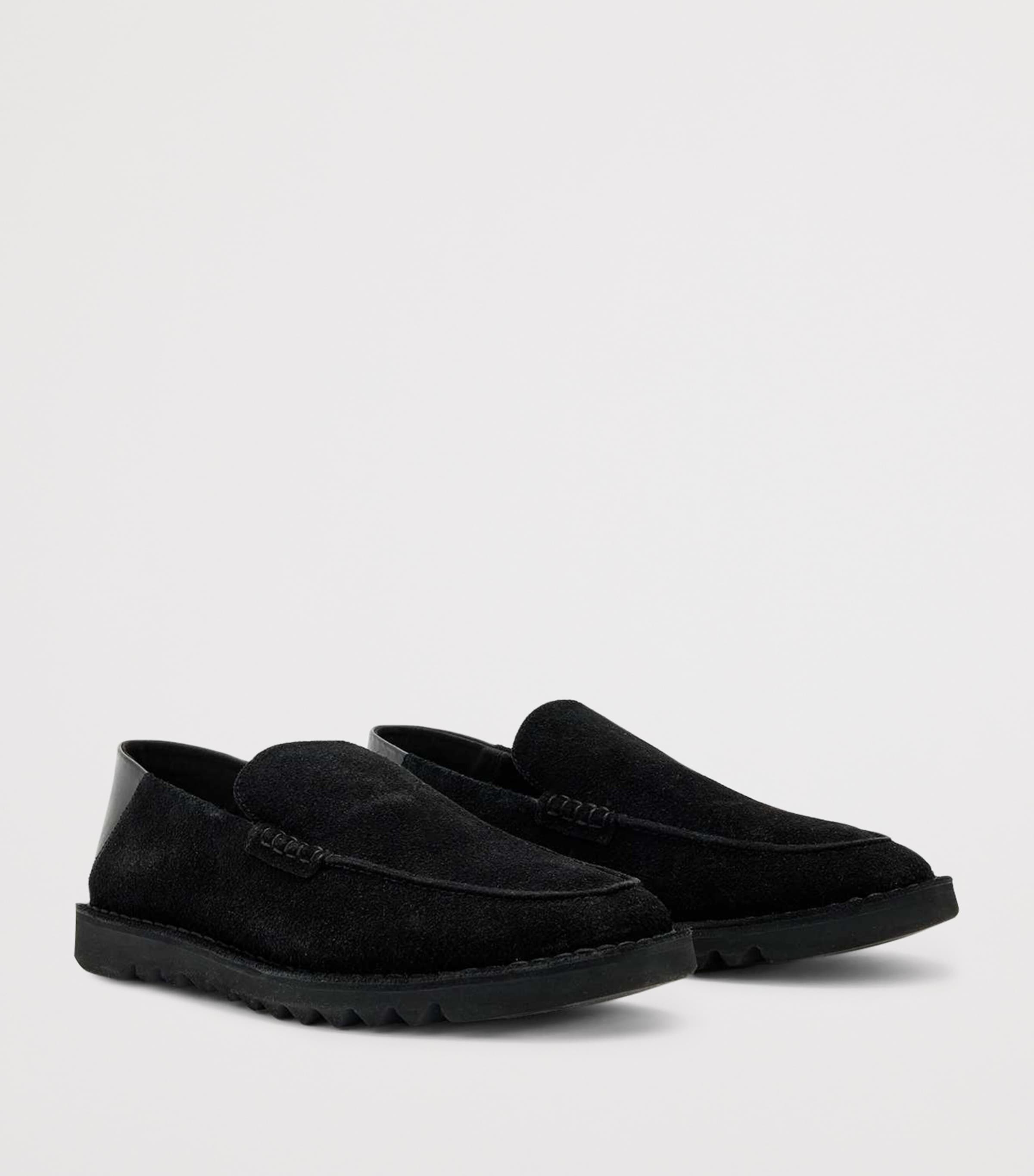 AllSaints Leather Six Loafers Black Image 3