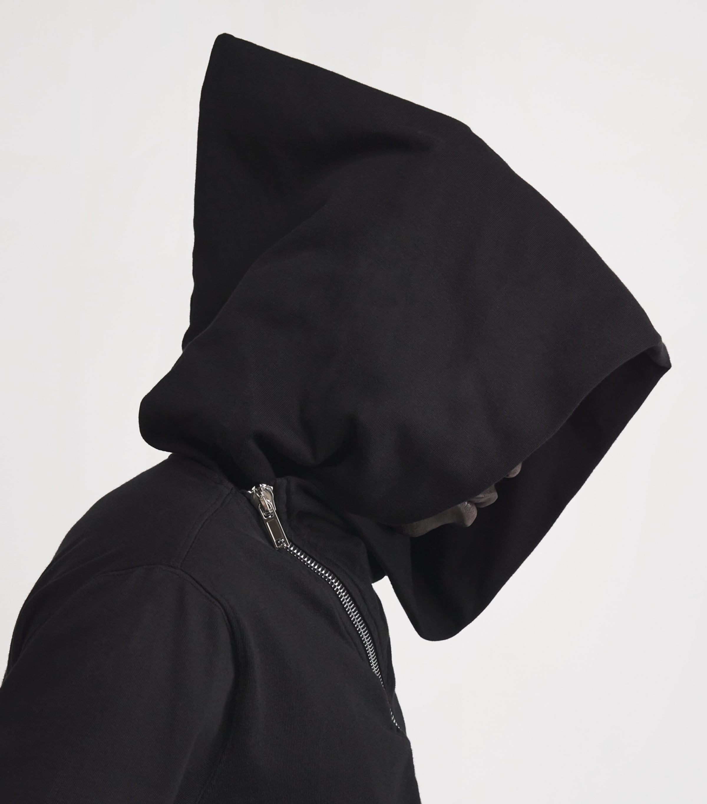 Rick Owens Black Cotton Mountain Hoodie | Harrods UK