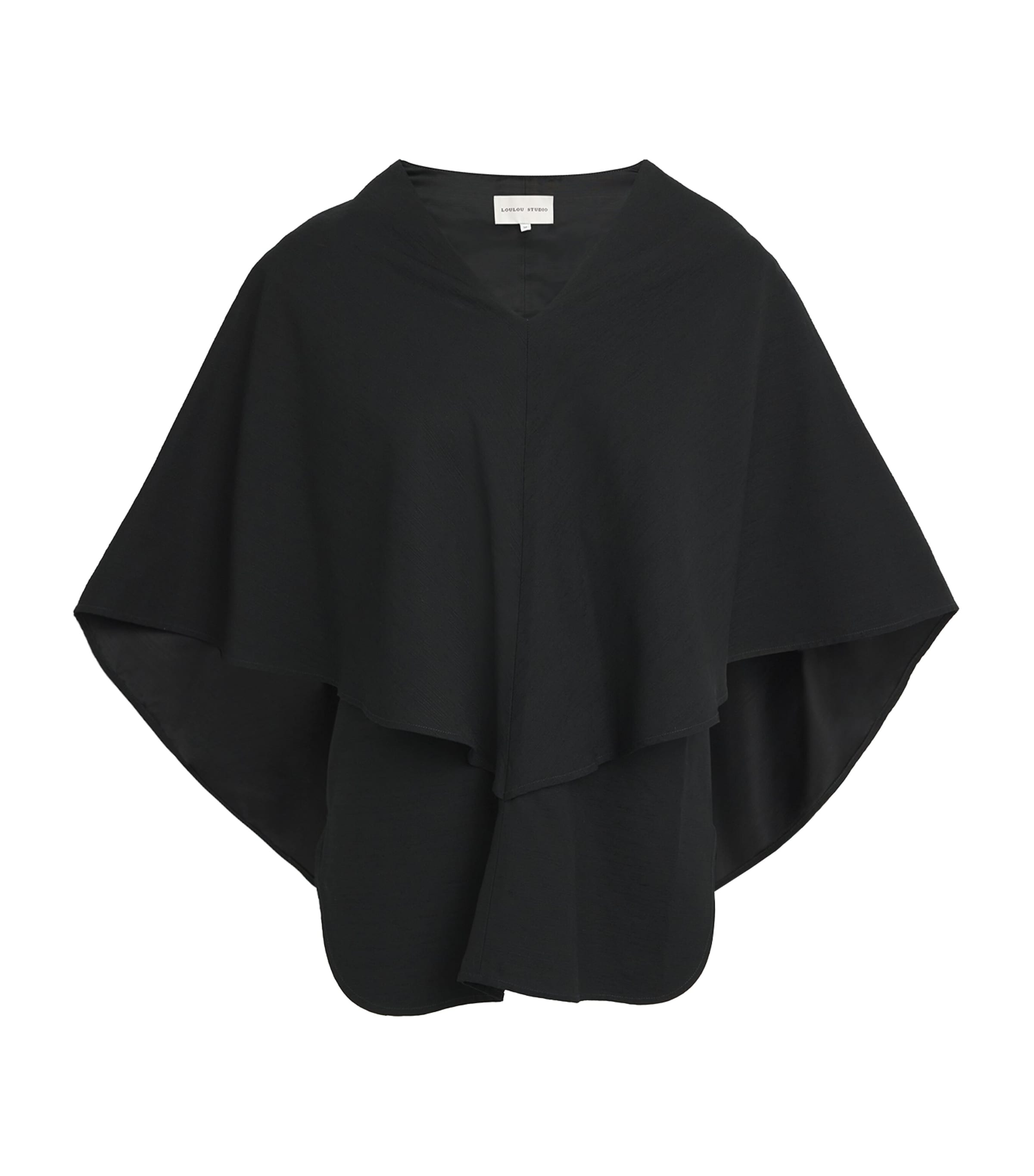 LOULOU STUDIO SATIN CAPE ARONA BLOUSE