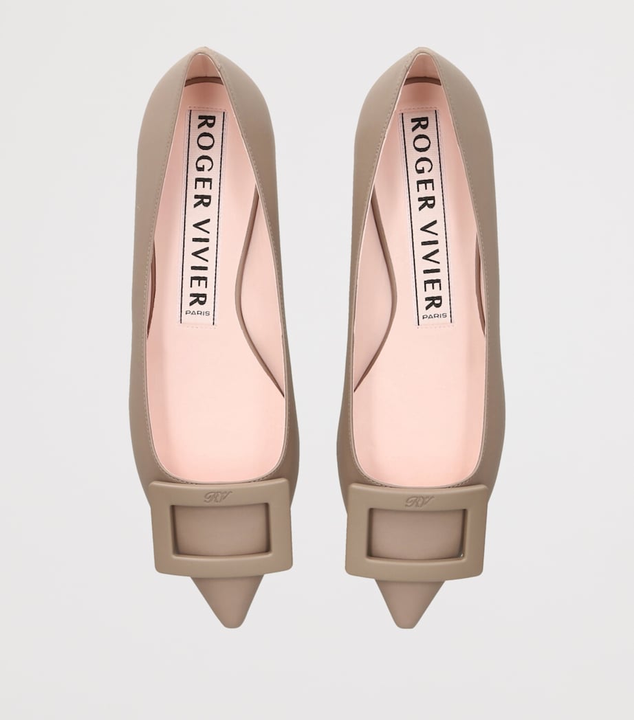 Leather Gommettine Ballet Flats TAUPE Image 4