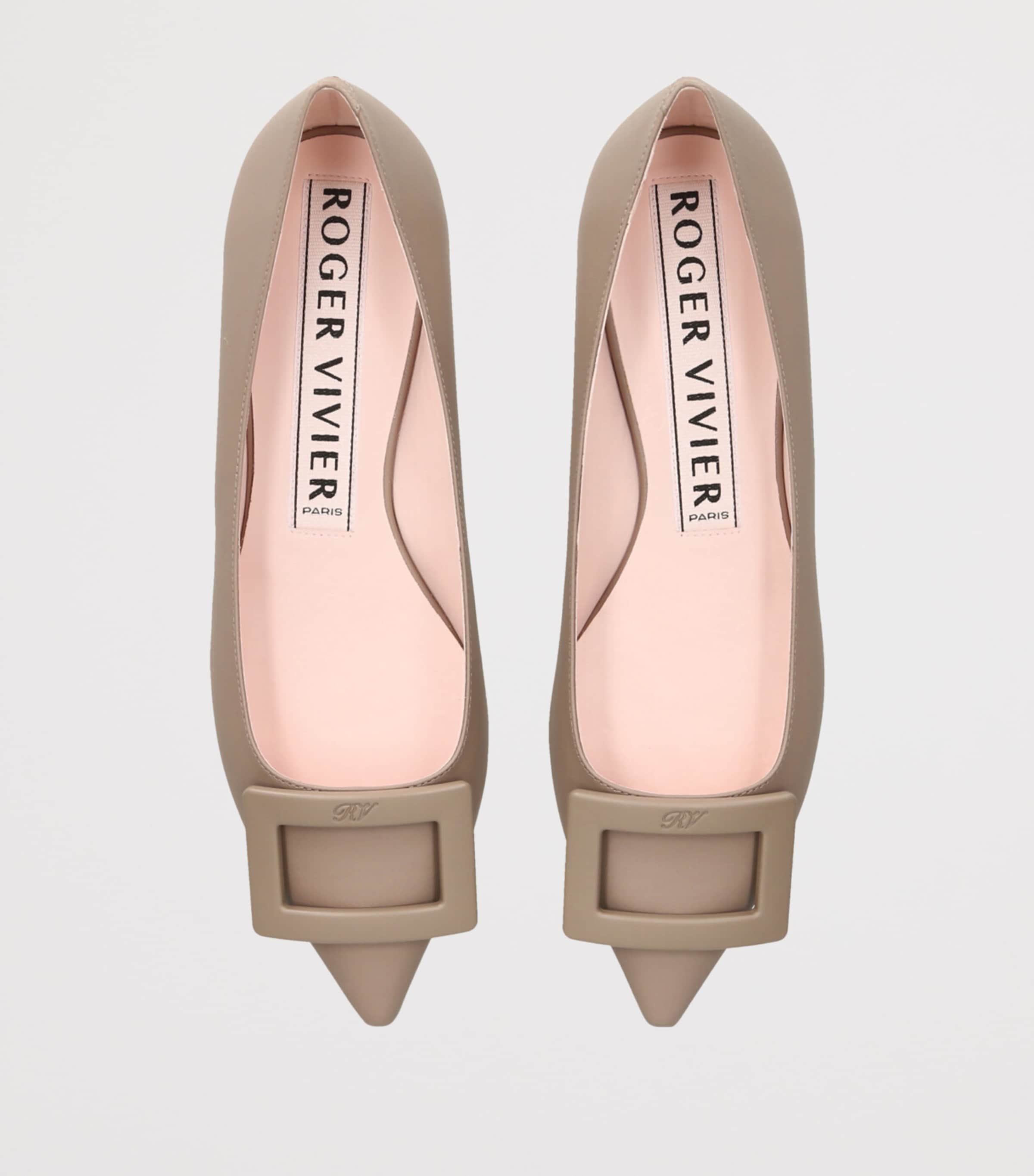 Roger Vivier Brown Leather Gommettine Ballet Flats Harrods QA