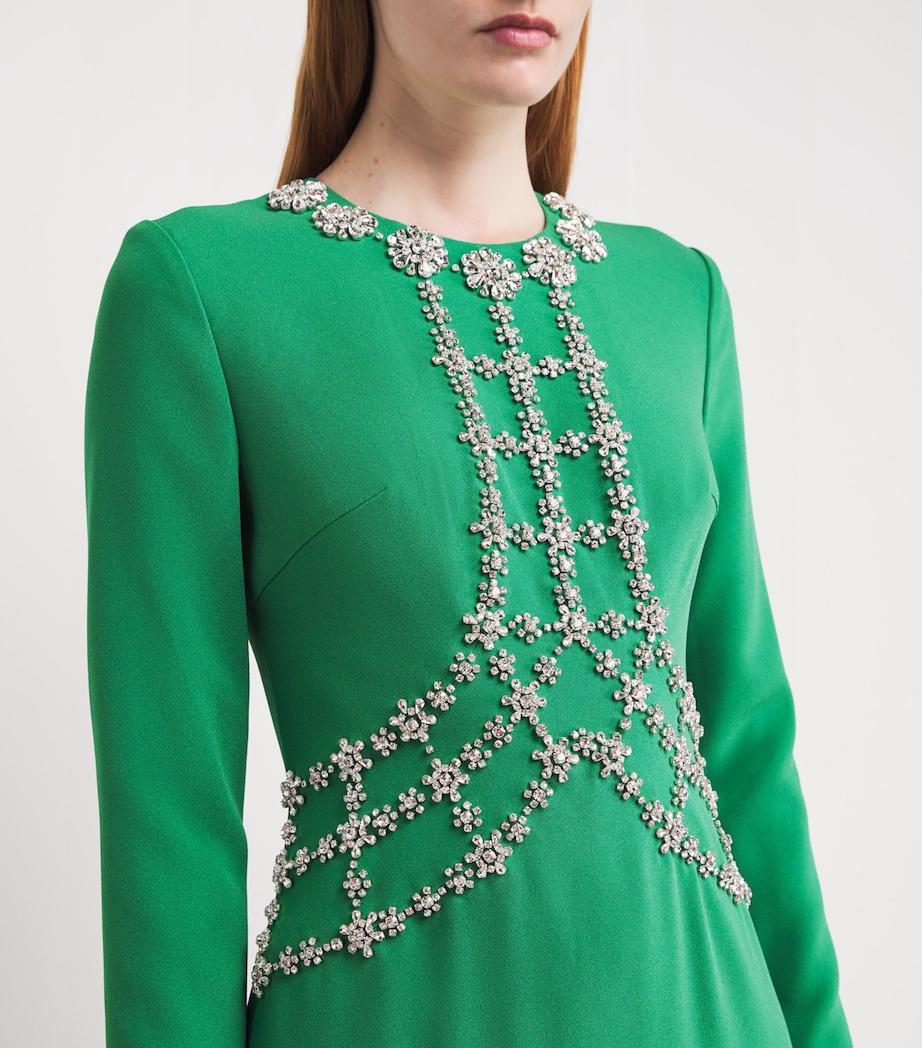 Huishan Zhang Green Crystal-Embellished Jordyn Maxi Dress | Harrods MU Huishan Zhang Green Crystal-Embellished Jordyn Maxi Dress | Harrods MU