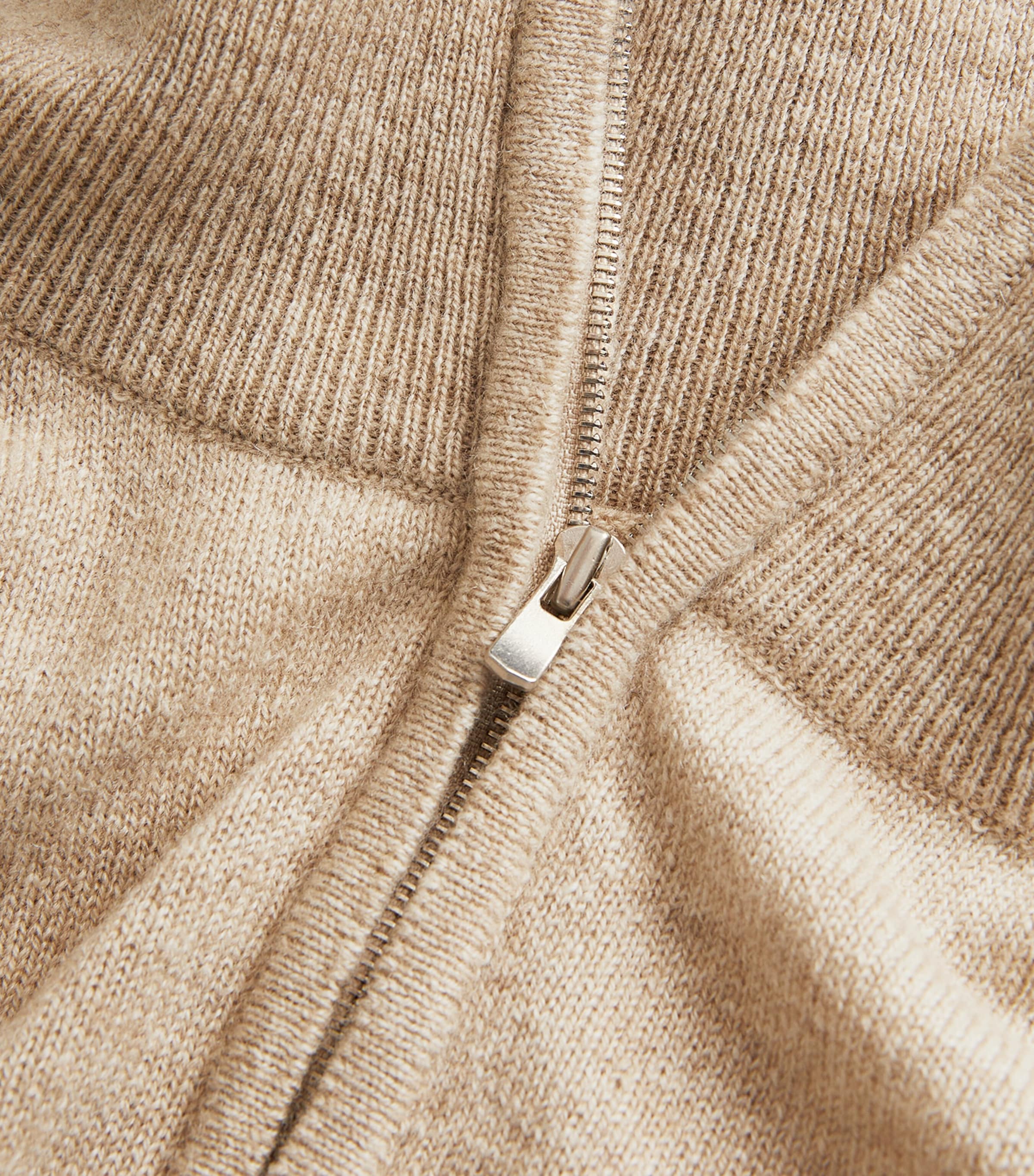 Cashmere Zip-Up Sweater OATMEAL MARL Image 5