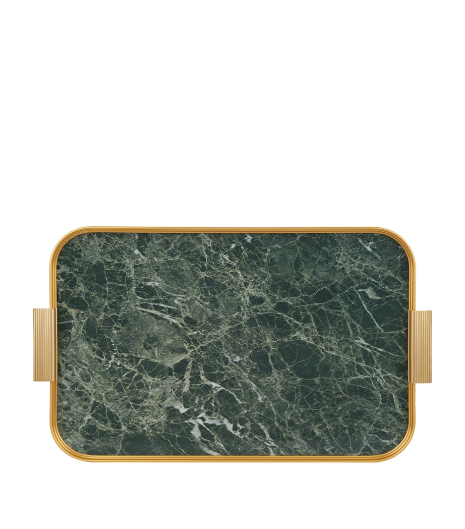 Marble Ribbed Tray (51cm) GOLD W/ONYX MARBLE Image 2