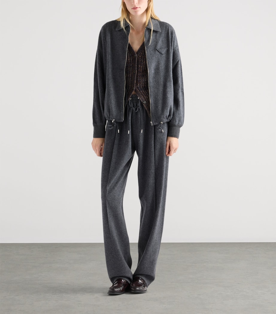 Wool-Cashmere Triangle Bomber Jacket F0480 Image 2