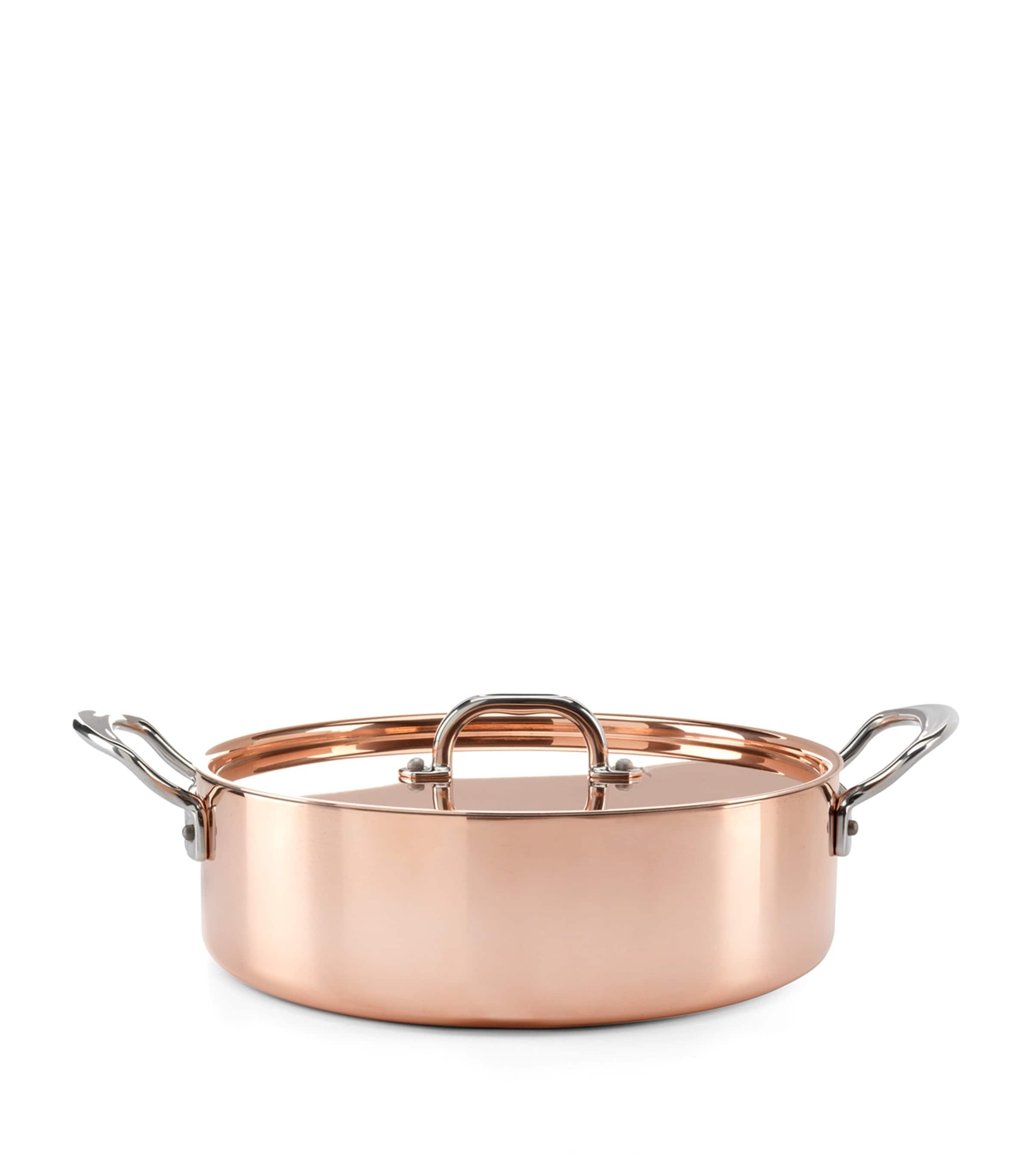 Samuel Groves Copper Clad Saucepan With Lid In Brown