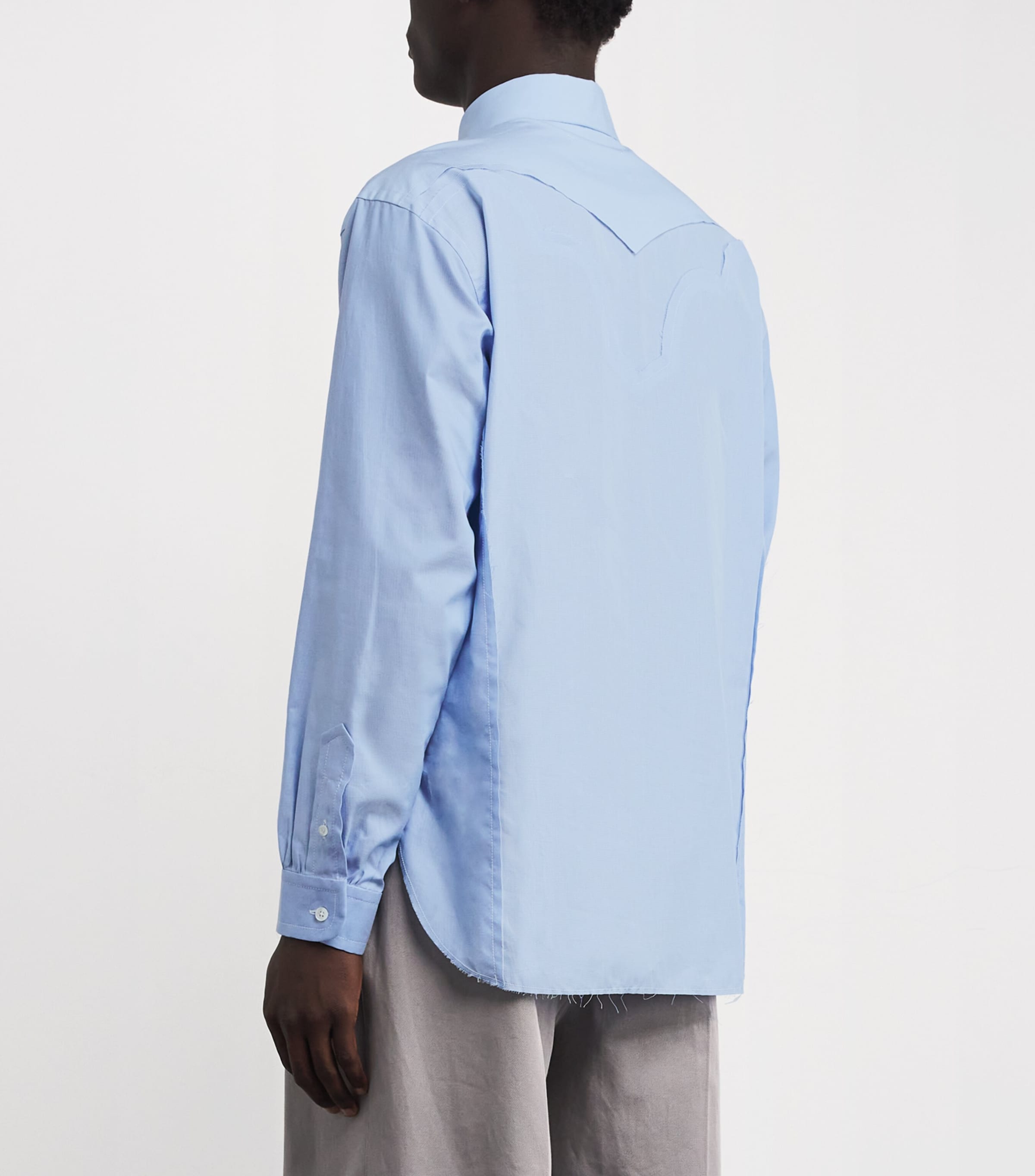 Maison Margiela Mens Cotton Panel Shirt Ciel Image 4