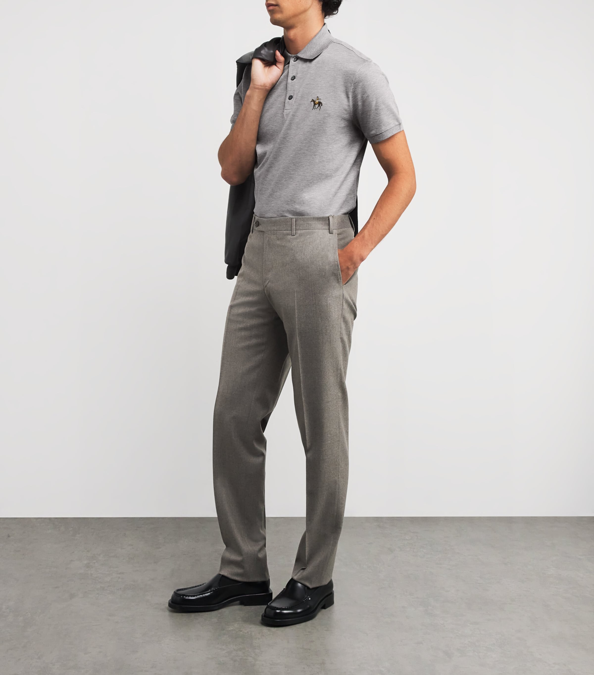 Cotton Logo Polo Shirt CLASSIC LIGHT GREY Image 2