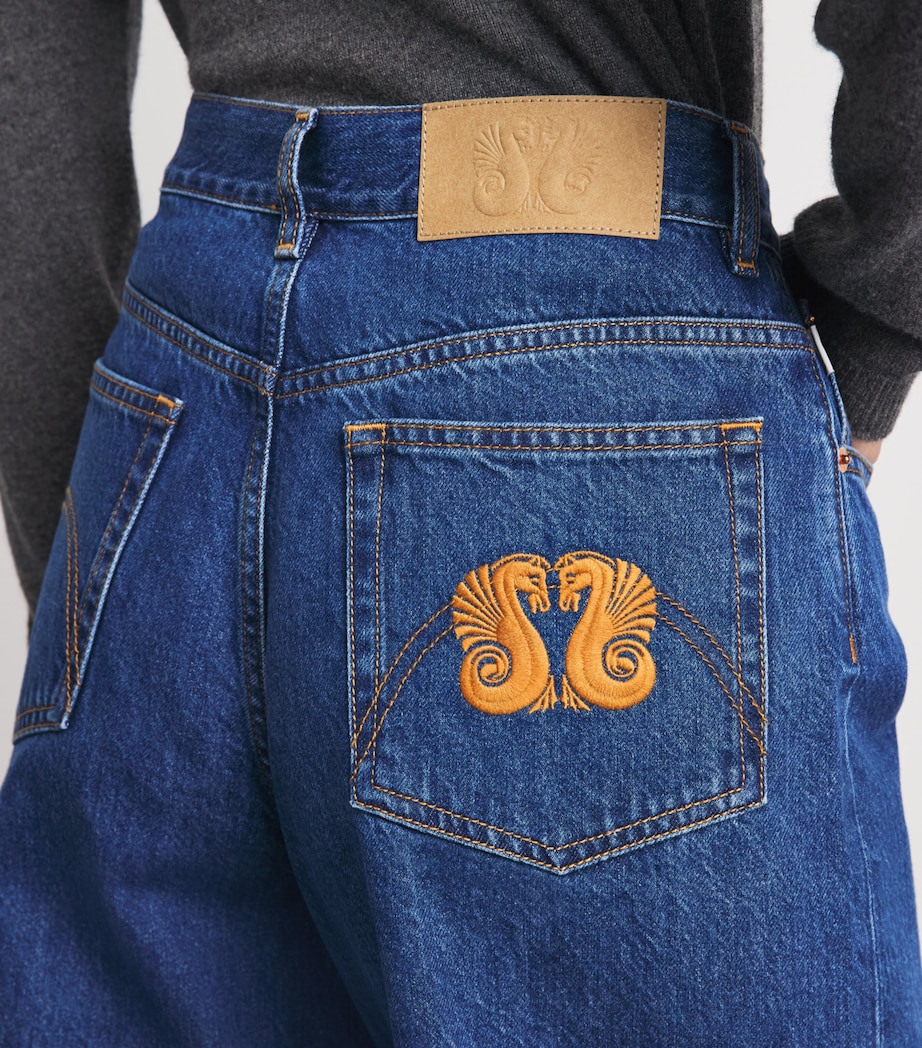 Blazé Milano Womens Nariida Java Wide Jeans Sapphire Image 3