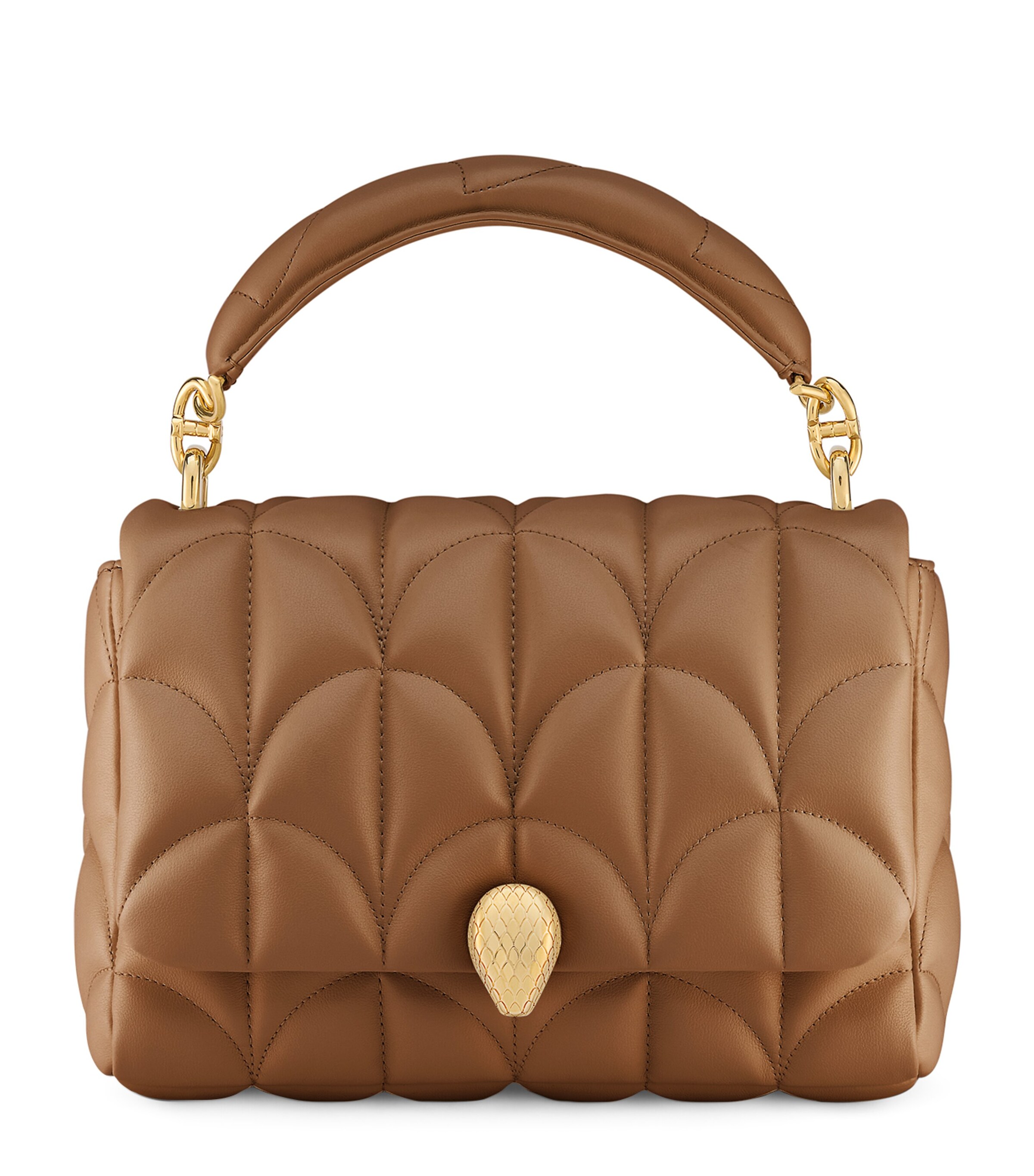 Bvlgari Calf Leather Serpenti Sugerloaf Shoulder Bag Brown Image 1