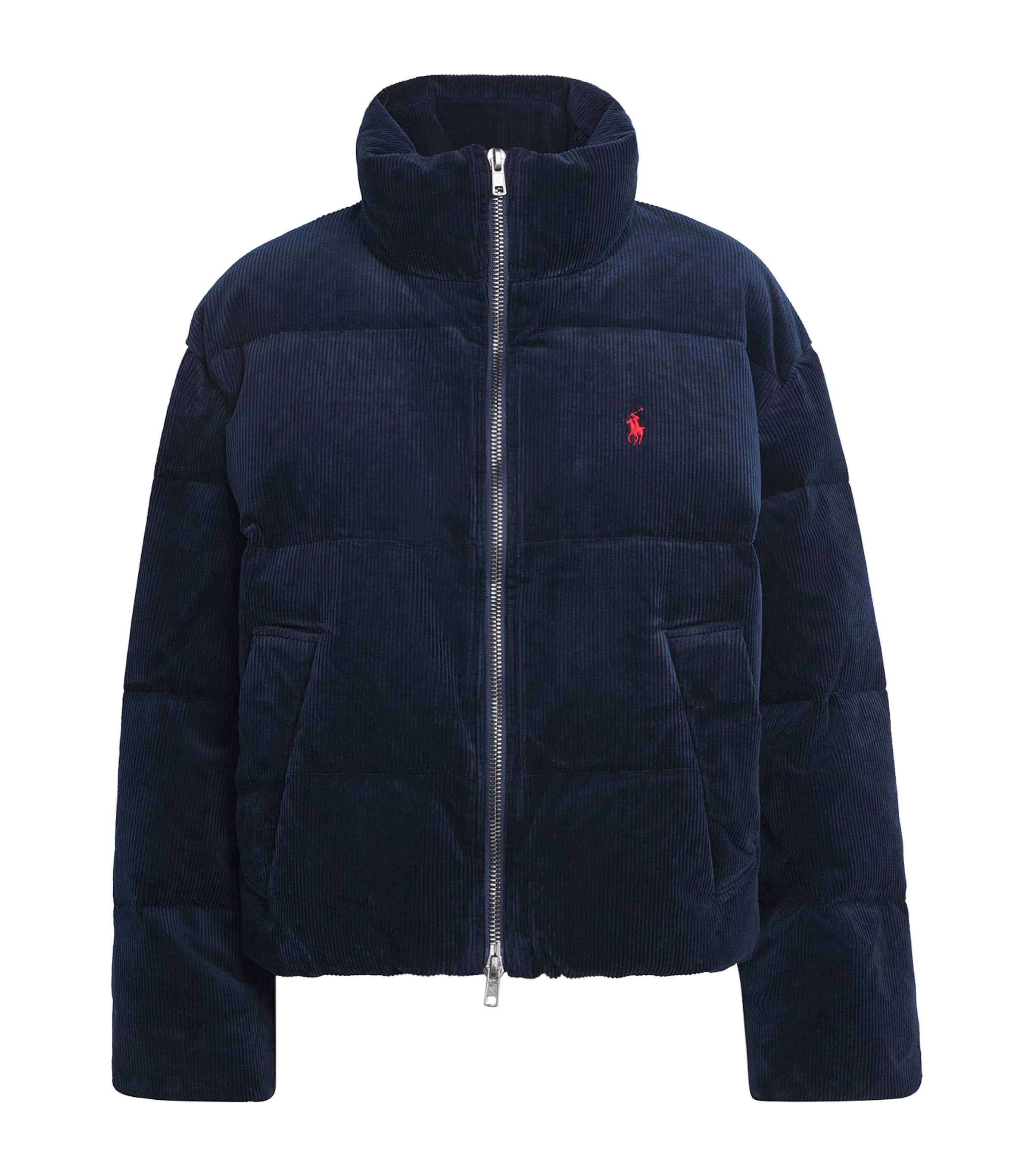 Polo Ralph Lauren Stretch-cotton Corduroy Puffer Jacket In Blue