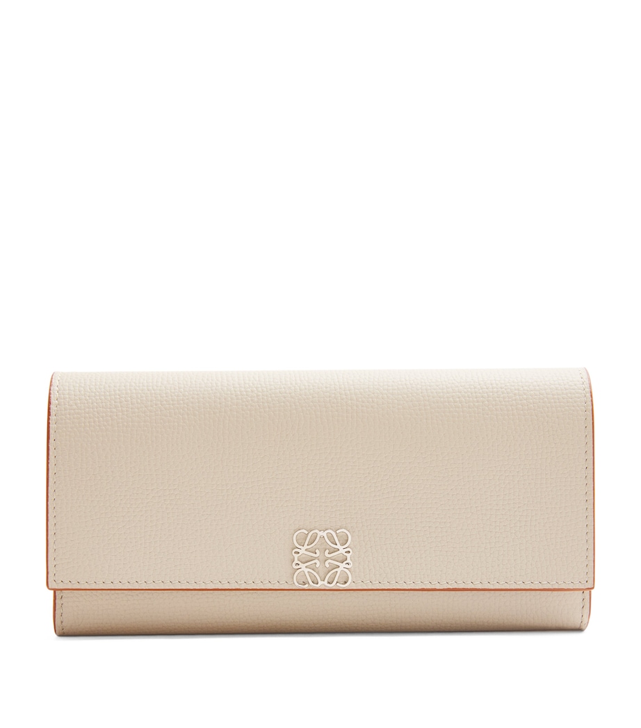 LOEWE Calfskin Anagram Continental Wallet Light Ghost Image 1