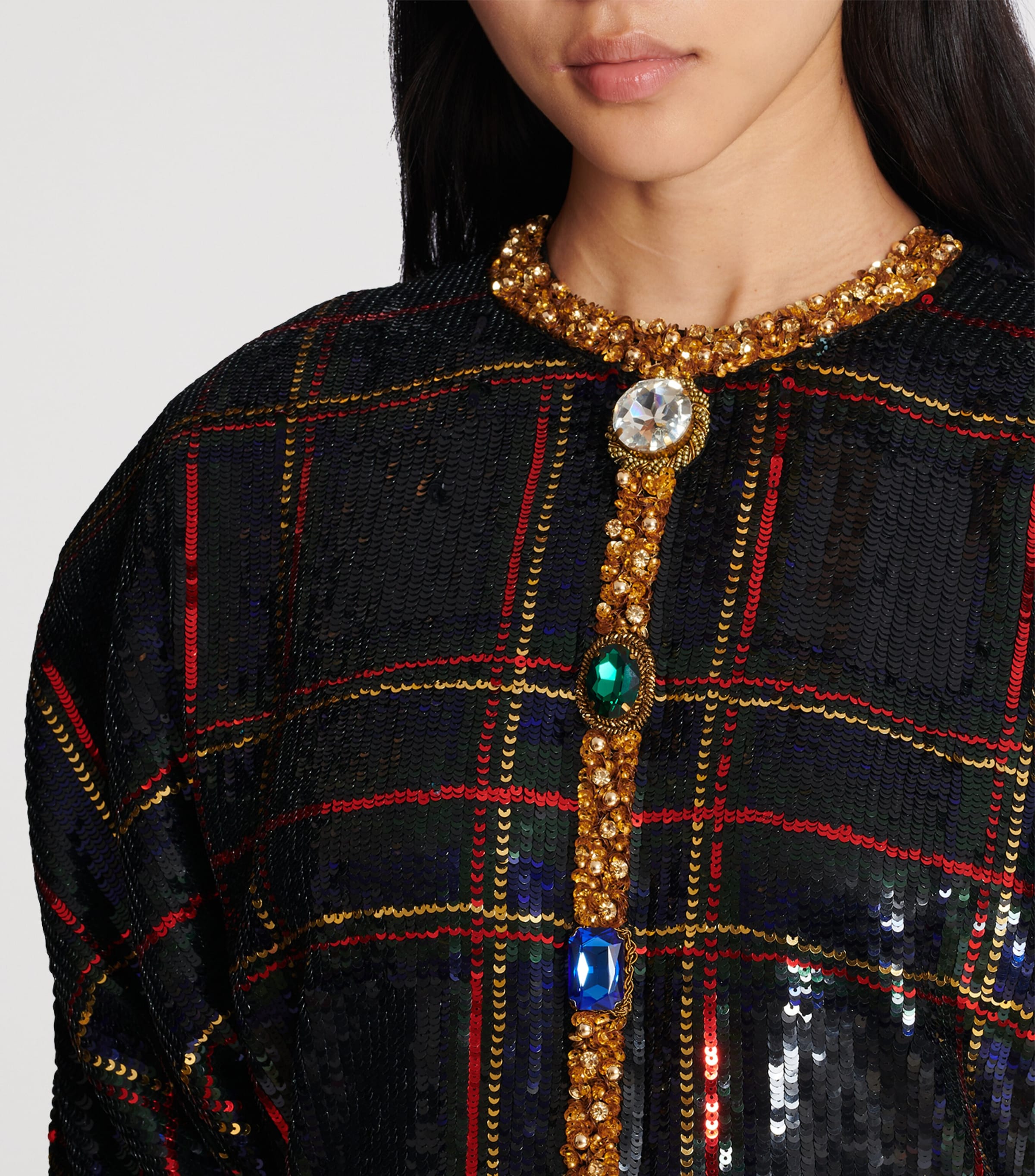 Embellished Check Dress EAH NOIR/MULTICO Image 7