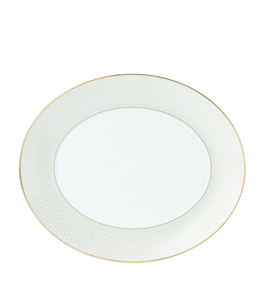 Wedgwood Gio Gold Oval Serving Platter (33cm) White Image 1