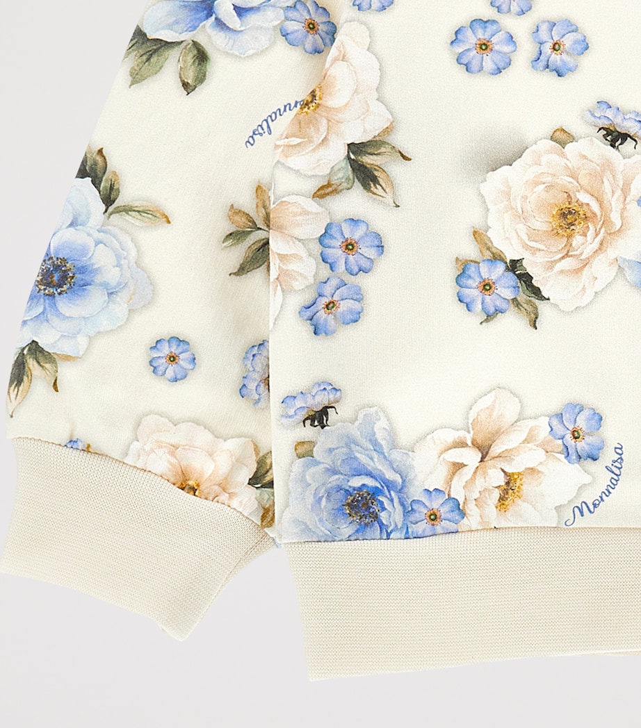 Floral Print Hoodie and Sweatpants Set (3-36 Months) ECRU/CELESTE Image 4