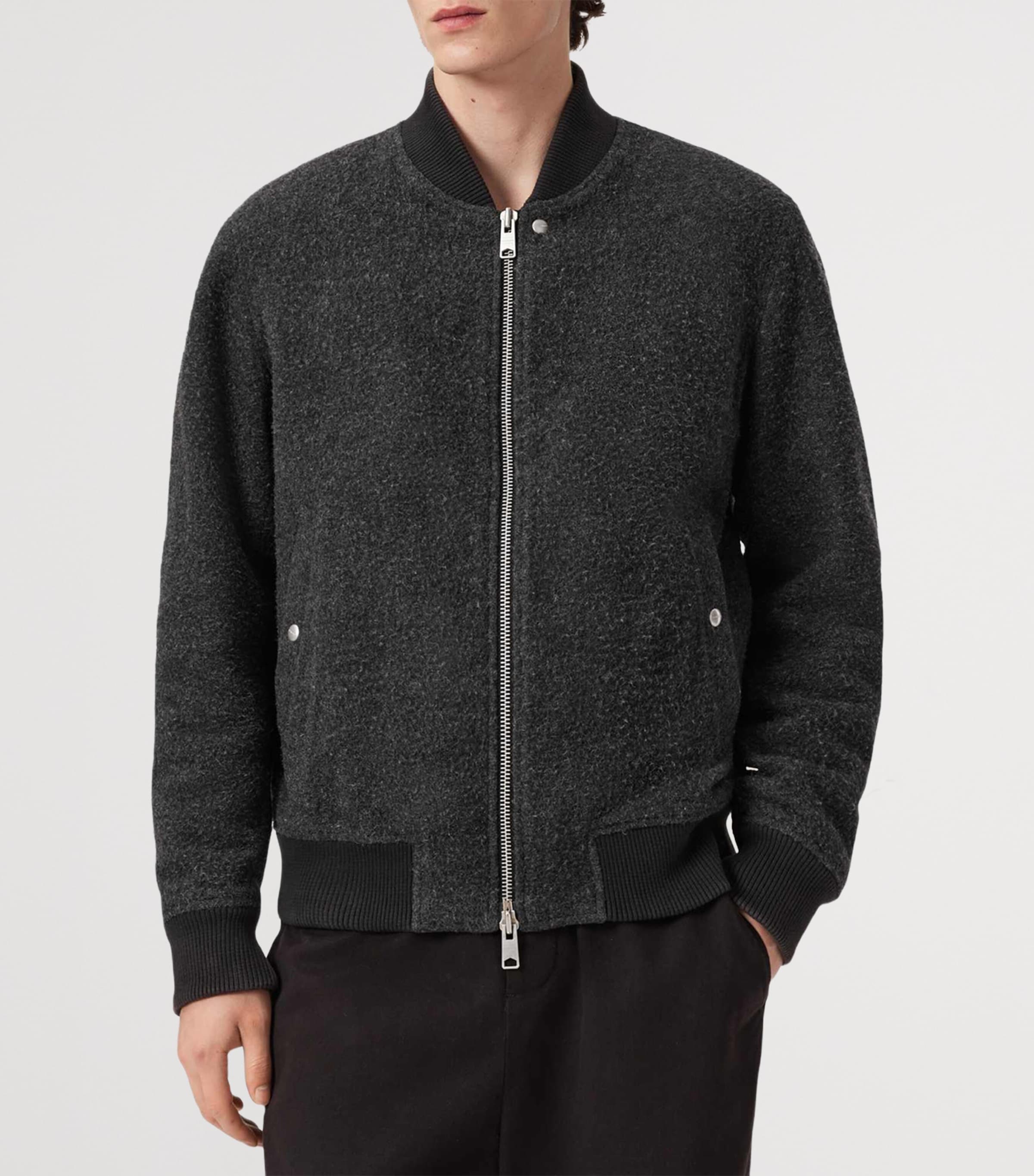 Wool-Blend Saku Bomber Jacket CHARCOAL GREY Image 7