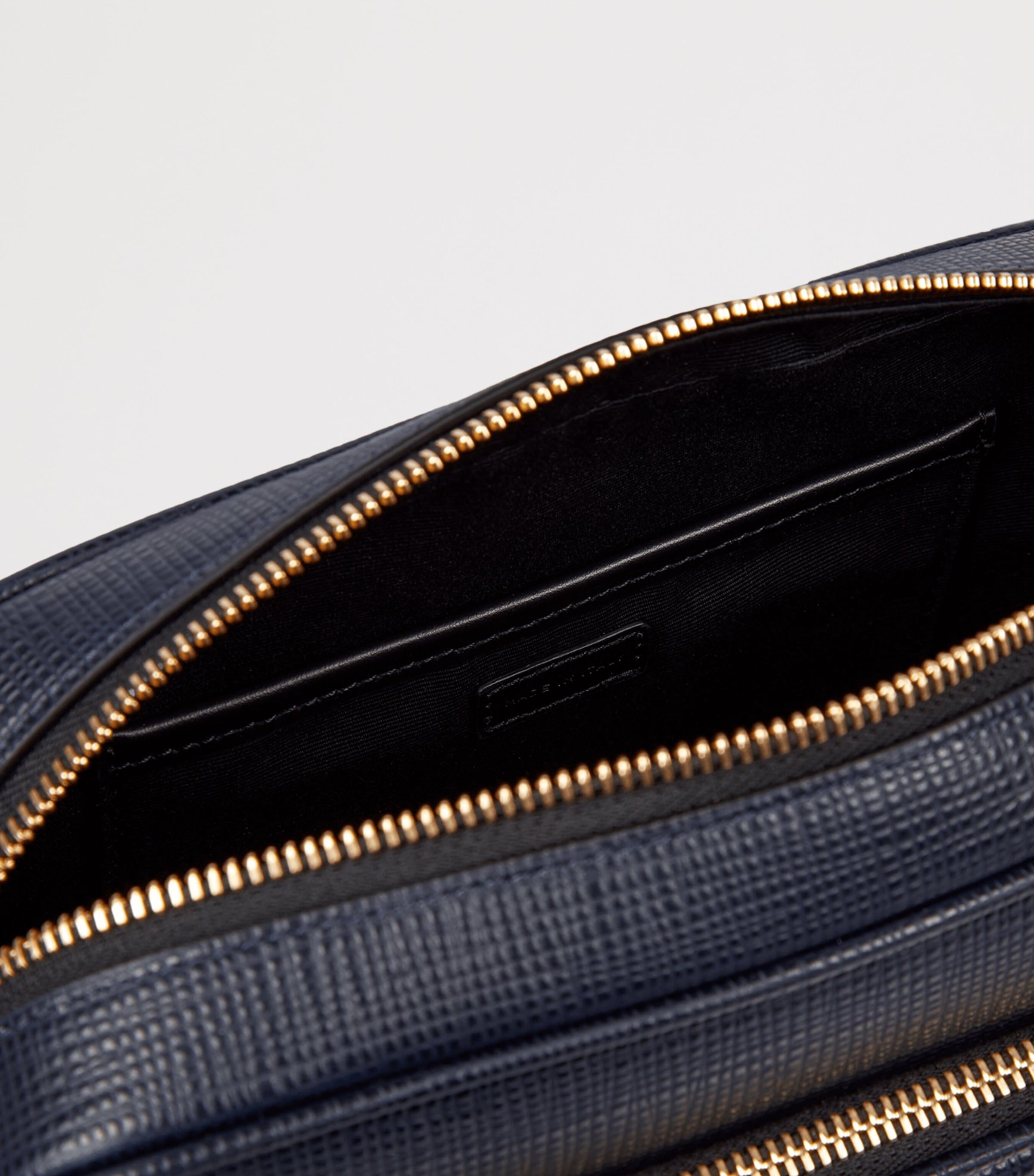 Smythson Leather Panama Cross-Body Bag Navy Image 6