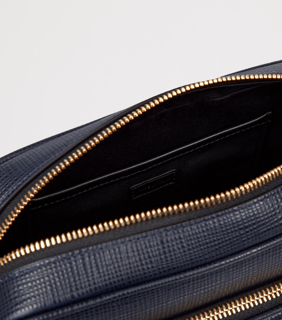 Smythson Leather Panama Cross-Body Bag Navy Image 6