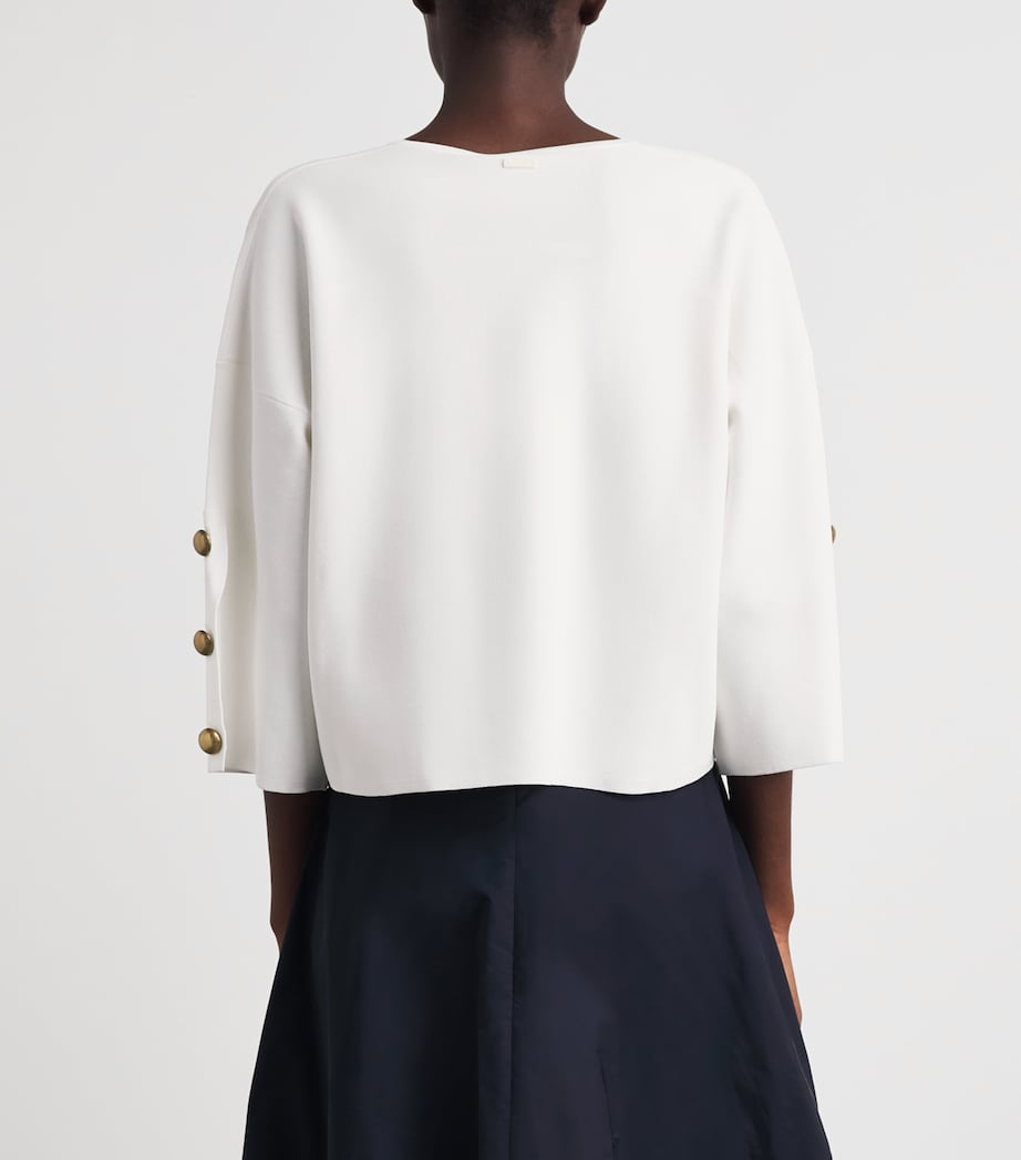 Max Mara Womens V-Neck Top White Image 5
