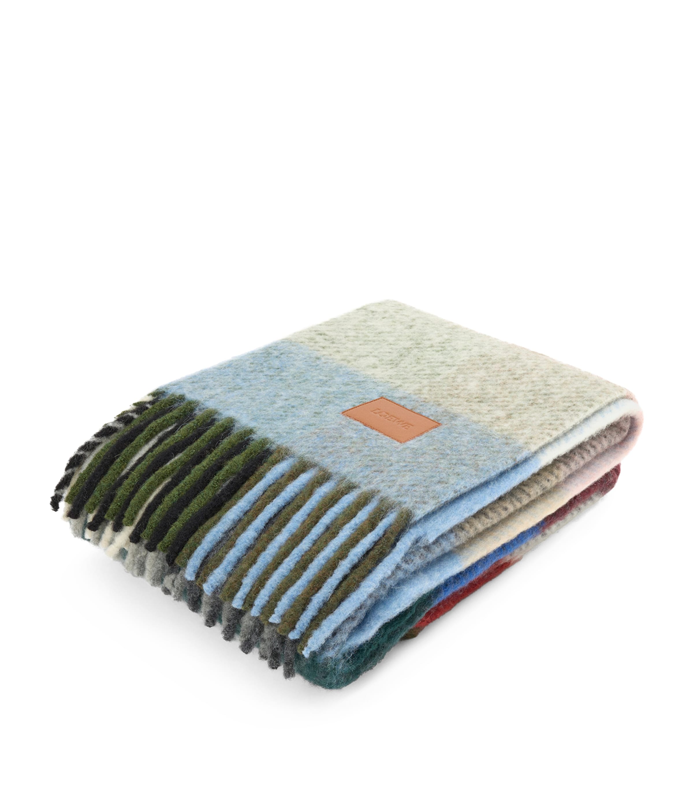 Loewe Alpaca-blend Check Blanket In Multi