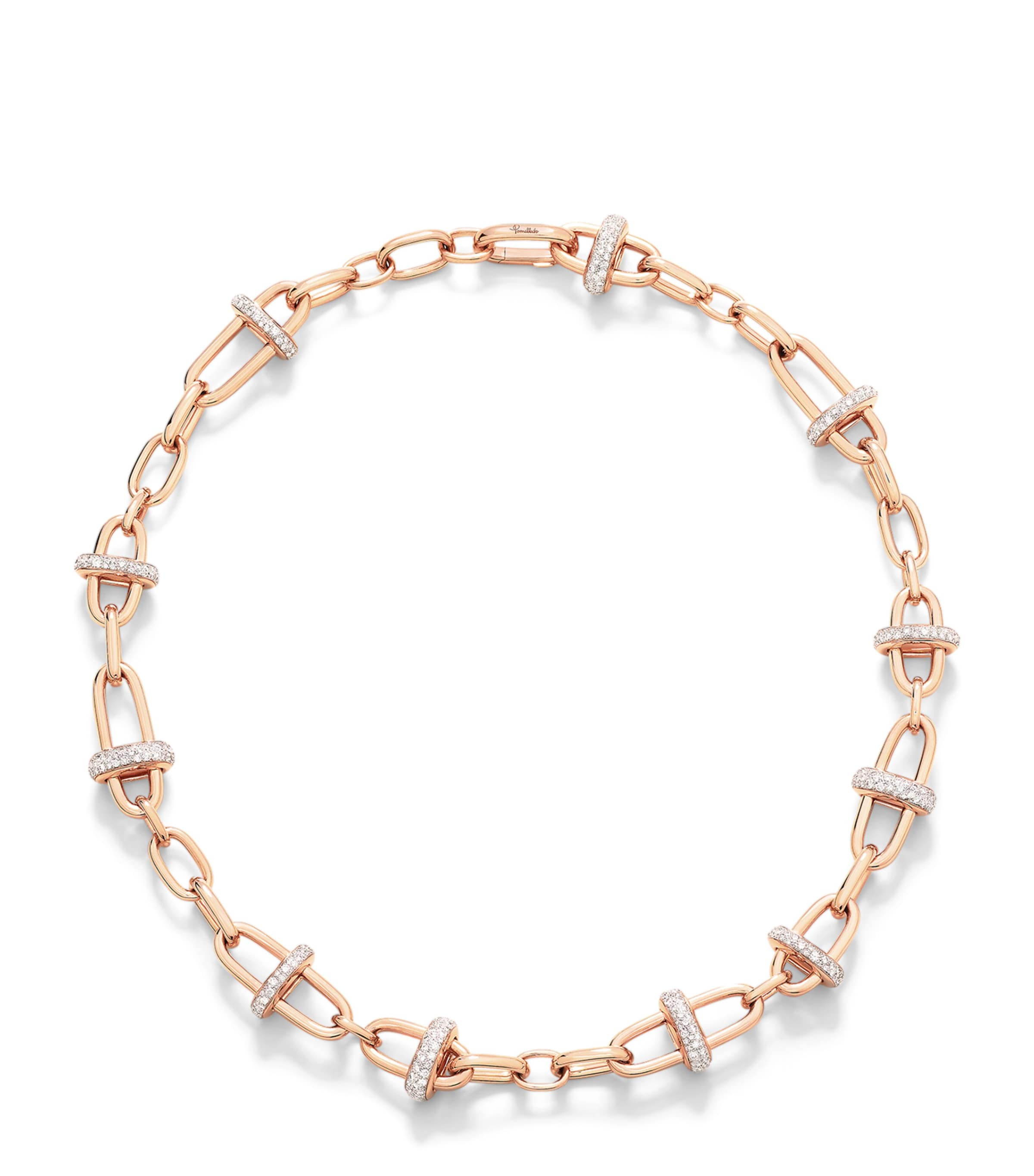 Pomellato Rose Gold And Diamond Iconica Links Necklace In Rose Gold