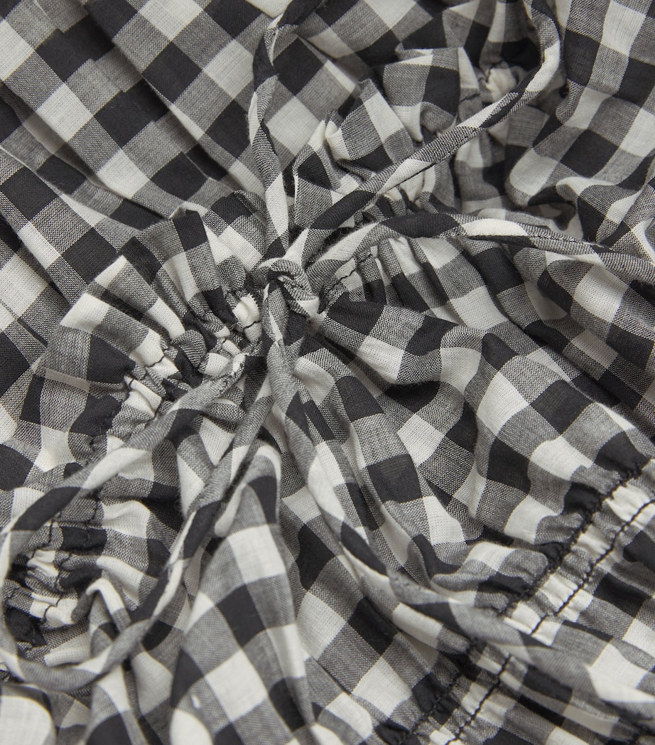 Organic Cotton Gingham Ischia Midi Dress NOIR GRETA GINGHAM Image 5