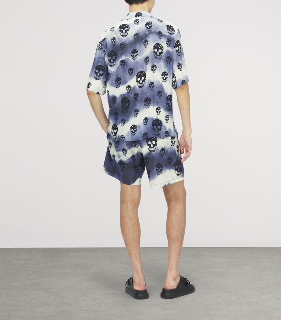 McQueen Mens Tie-Dye Skull Swim Shorts Image 3