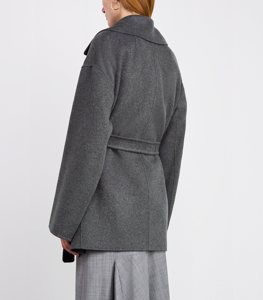 Camel Hair Belted Coat DARK GREY Image 4