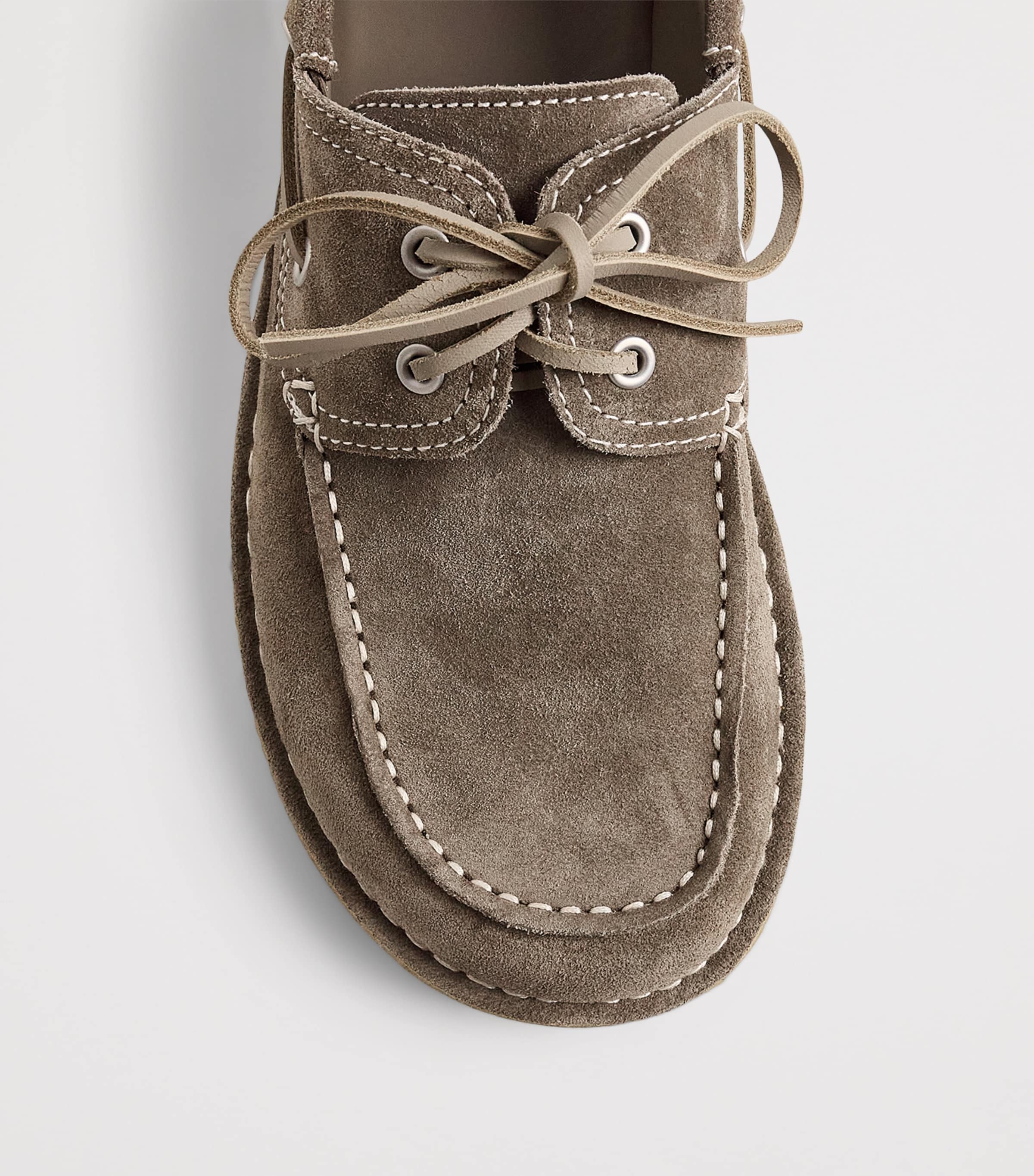 AMI Paris Suede Boat Shoes Carbone Image 6