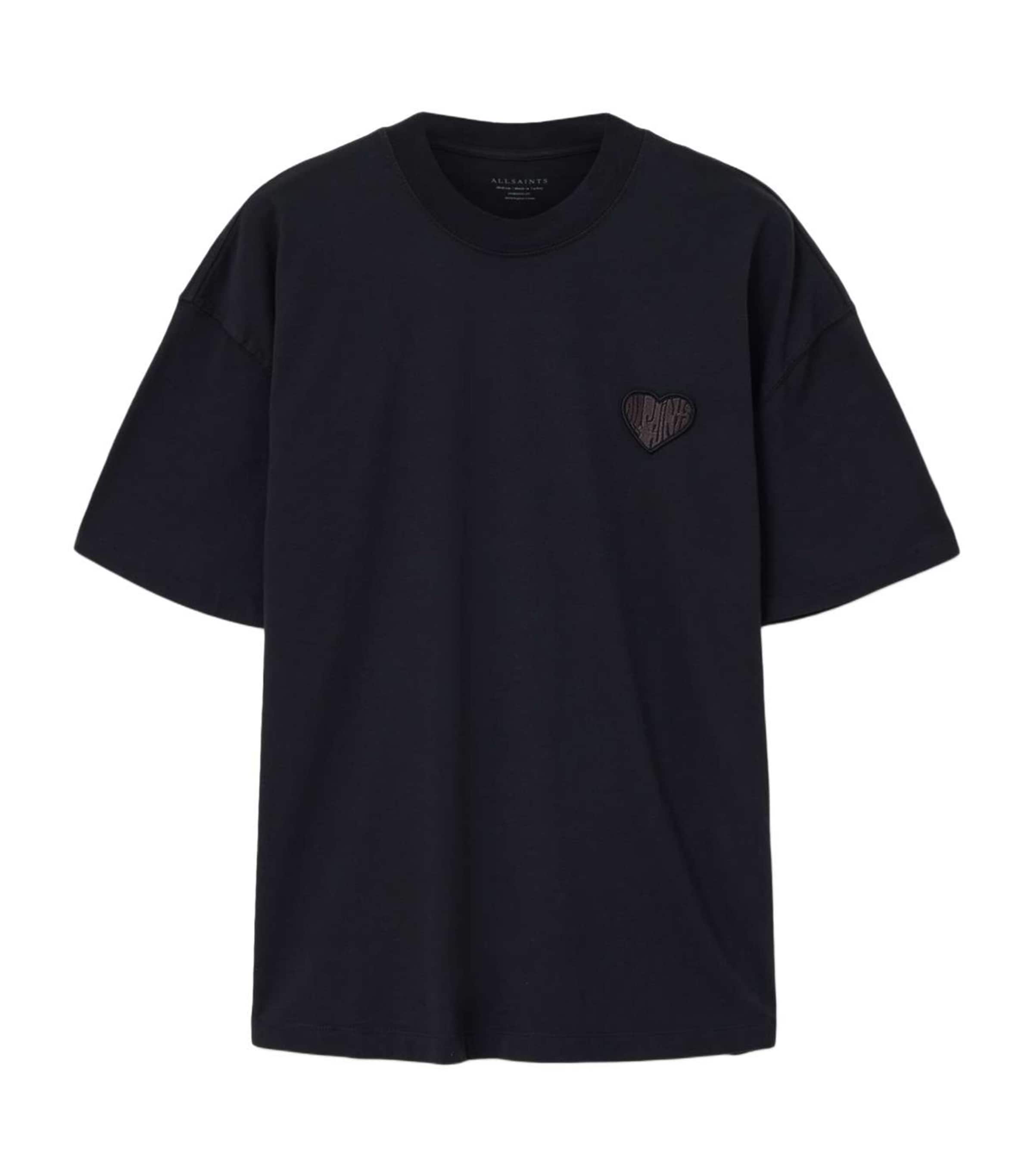 AllSaints Mens Organic Cotton Lover T-Shirt Washed Black Image 1