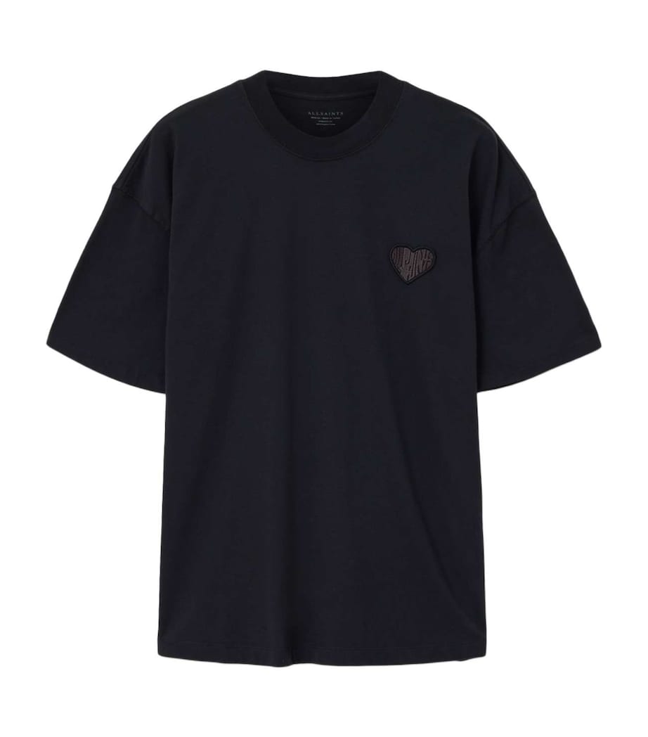 AllSaints Mens Organic Cotton Lover T-Shirt Washed Black Image 1