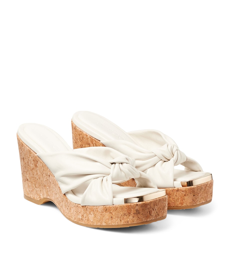 Avenue 95 Leather Wedge Sandals LATTE Image 3