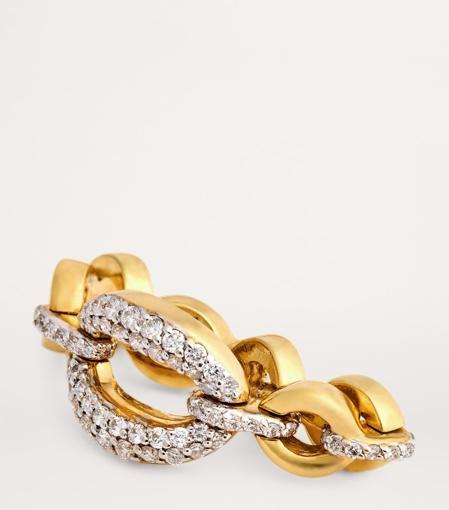 Nadine Aysoy Yellow Gold and Diamond Catena Large Link Ring Yellow Gold Image 6