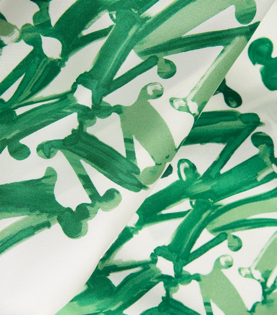 Silk Monogram Print Shirt EMERALD Image 5