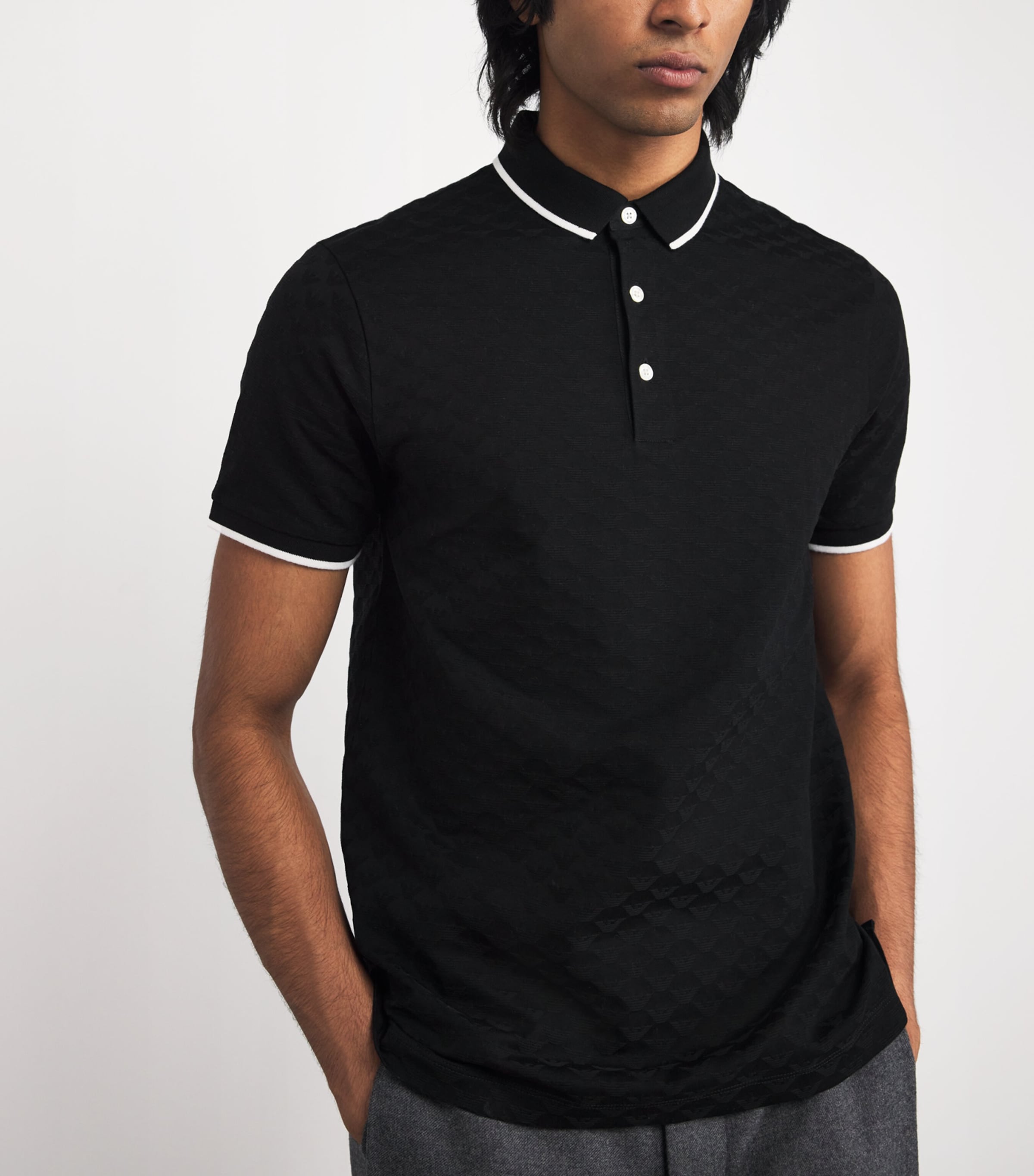 Cotton Eagle Motif Polo Shirt 999 Image 6