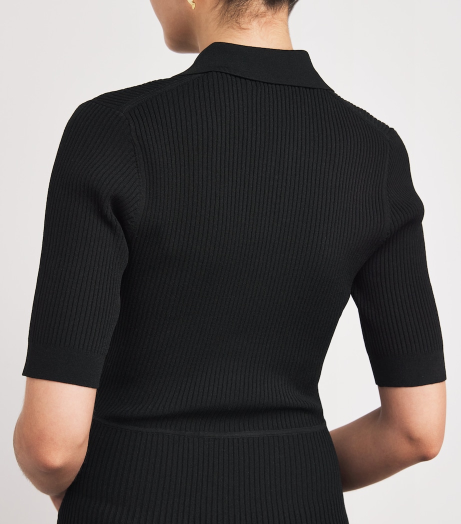 Veronica Beard Womens Knit Lauper Mini Dress Black Image 4