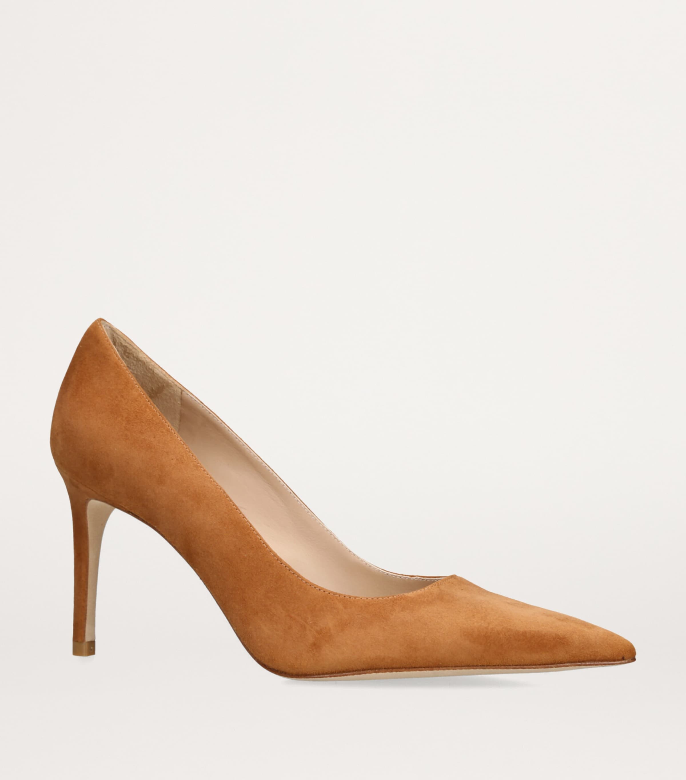 Suede Stuart Power Pumps 85 TAN Image 3