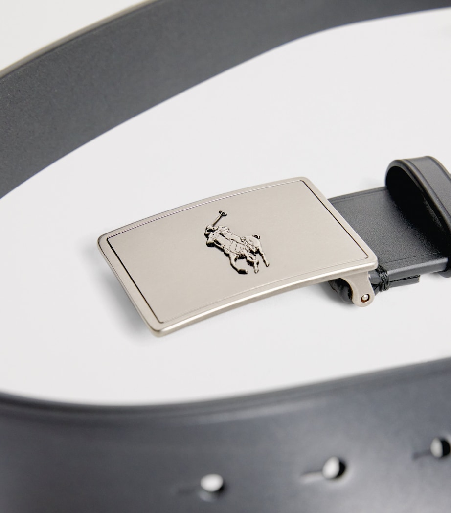 Leather Polo Pony Belt BLACK Image 7