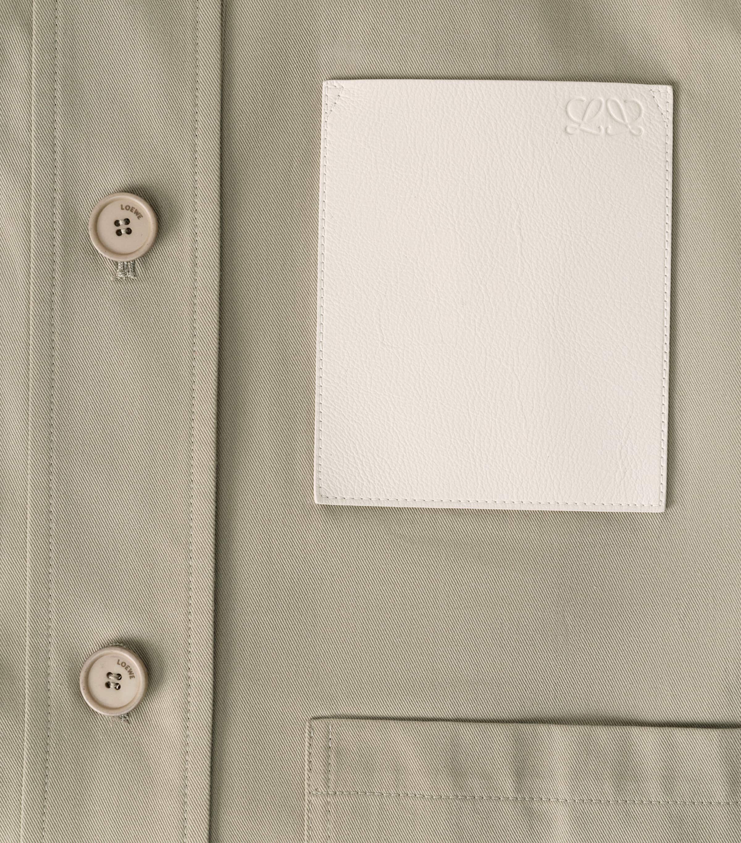 LOEWE Womens Cotton Workwear Jacket Light Sage Image 7
