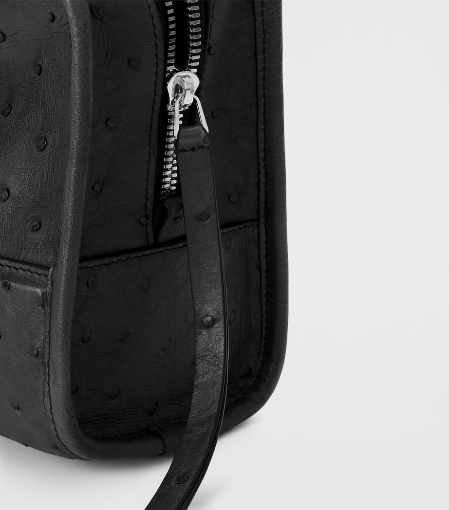 LOEWE Small Ostrich Leather Amazona 180 Top-Handle Bag Black Image 9