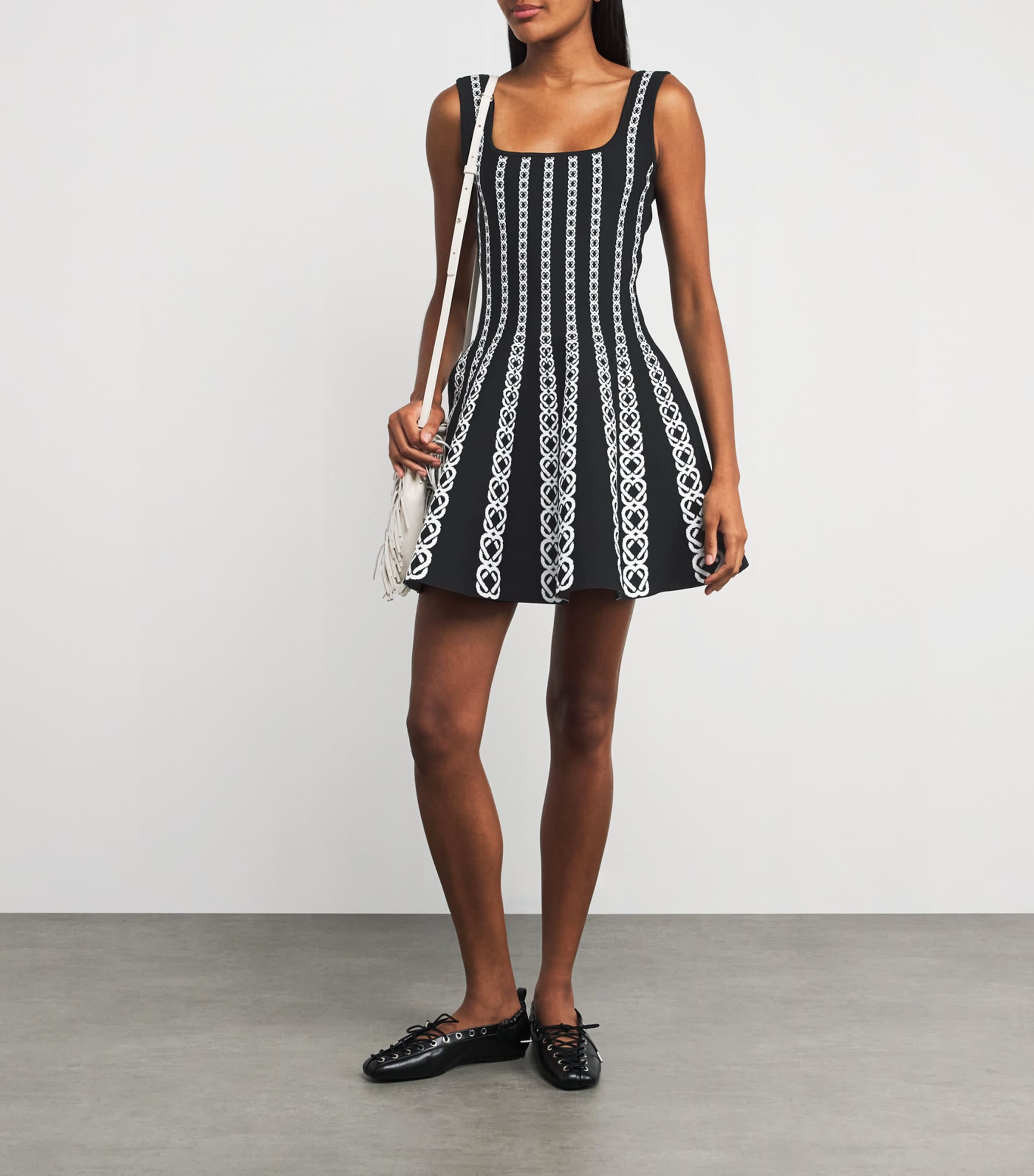 Monogram-Jacquard Mini Dress WHITE / BLACK Image 2