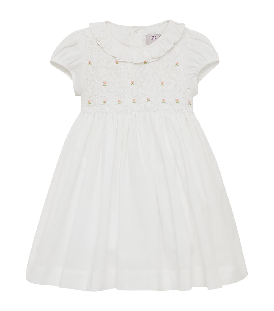 Smocked Willow Rose Dress (3-24 Months) WHITE Image 1