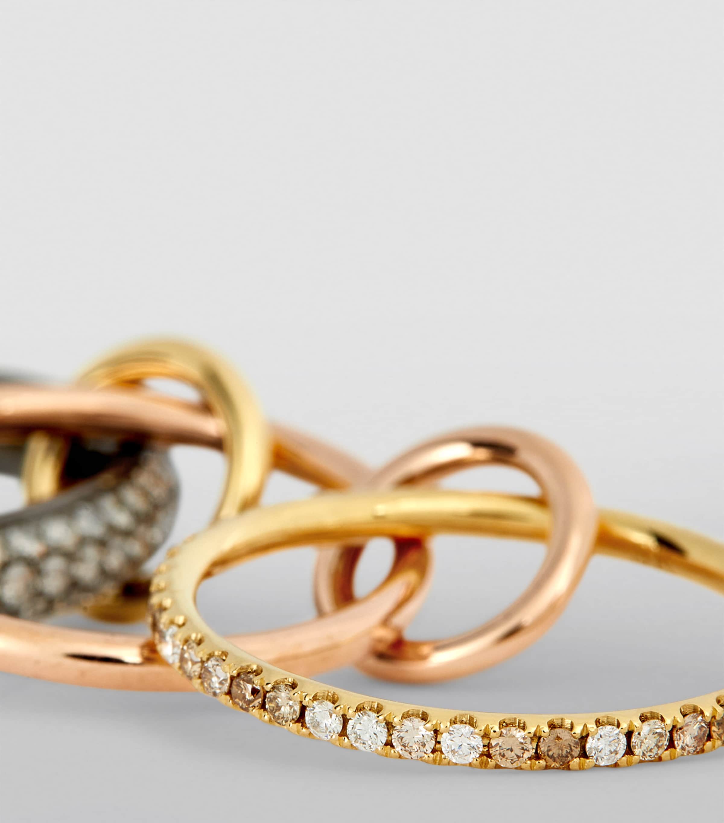 Mixed Gold, Black Rhodium-Plated Silver and Diamond Leo Ring (Size 6.5) MULTI Image 3