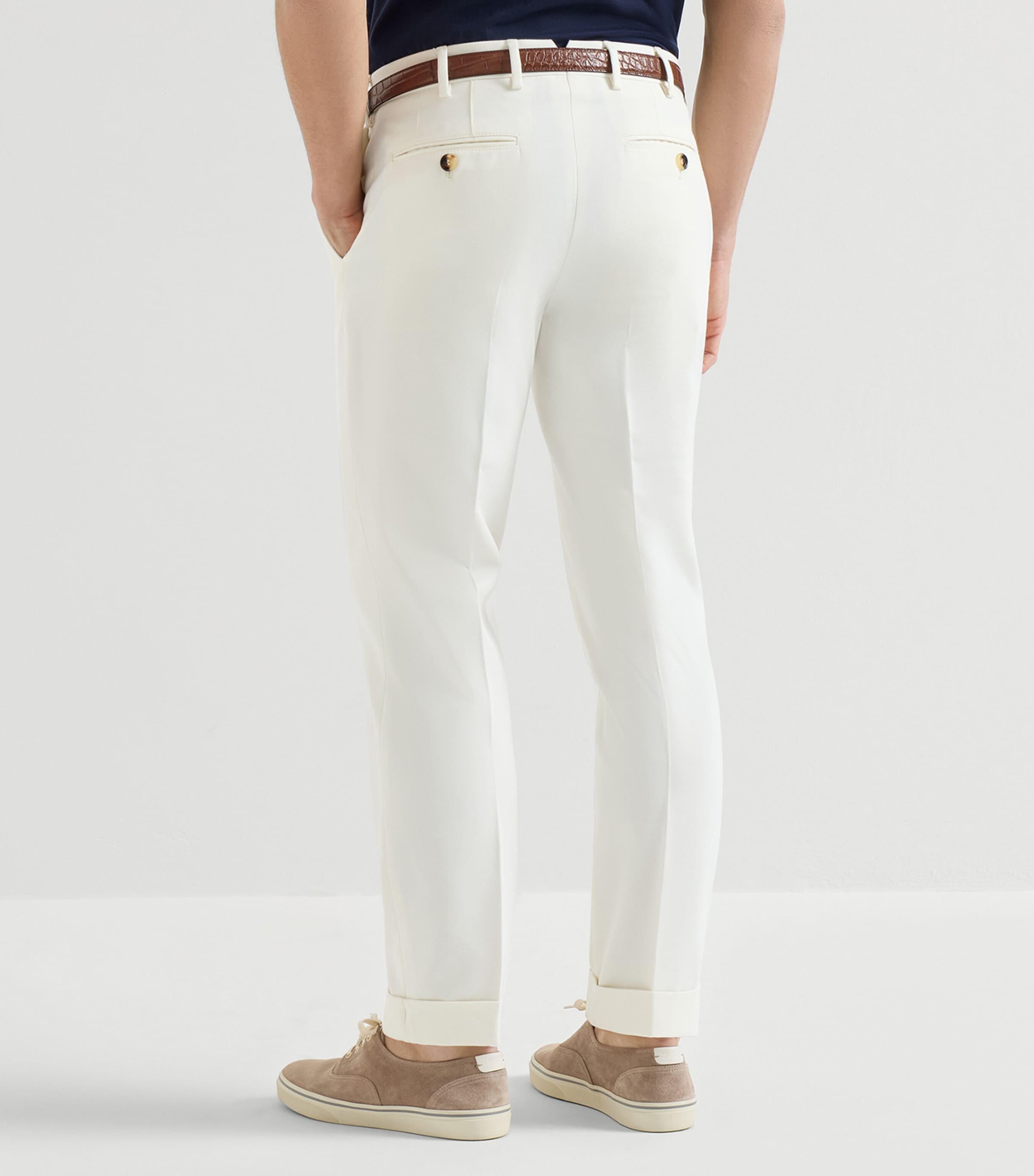 Brunello Cucinelli Mens Cotton-Virgin Wool Trousers Image 3