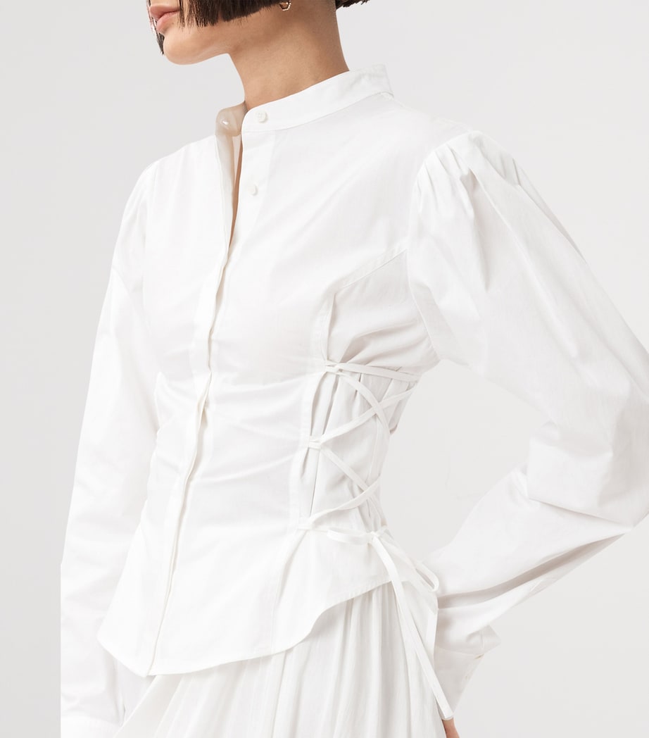 Organic Cotton Lace-Up Evanna Shirt OPTIC WHITE Image 5