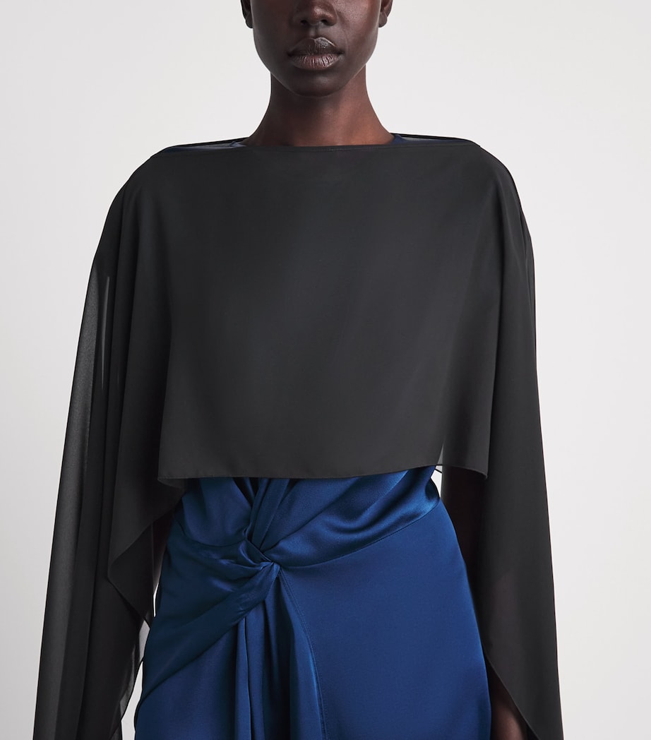 Talbot Runhof Womens Organza Shawl Black Image 3