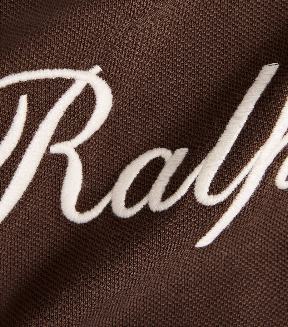 Polo Ralph Lauren Mens Mesh Signature Logo Polo Shirt Nutmeg Brown Image 6